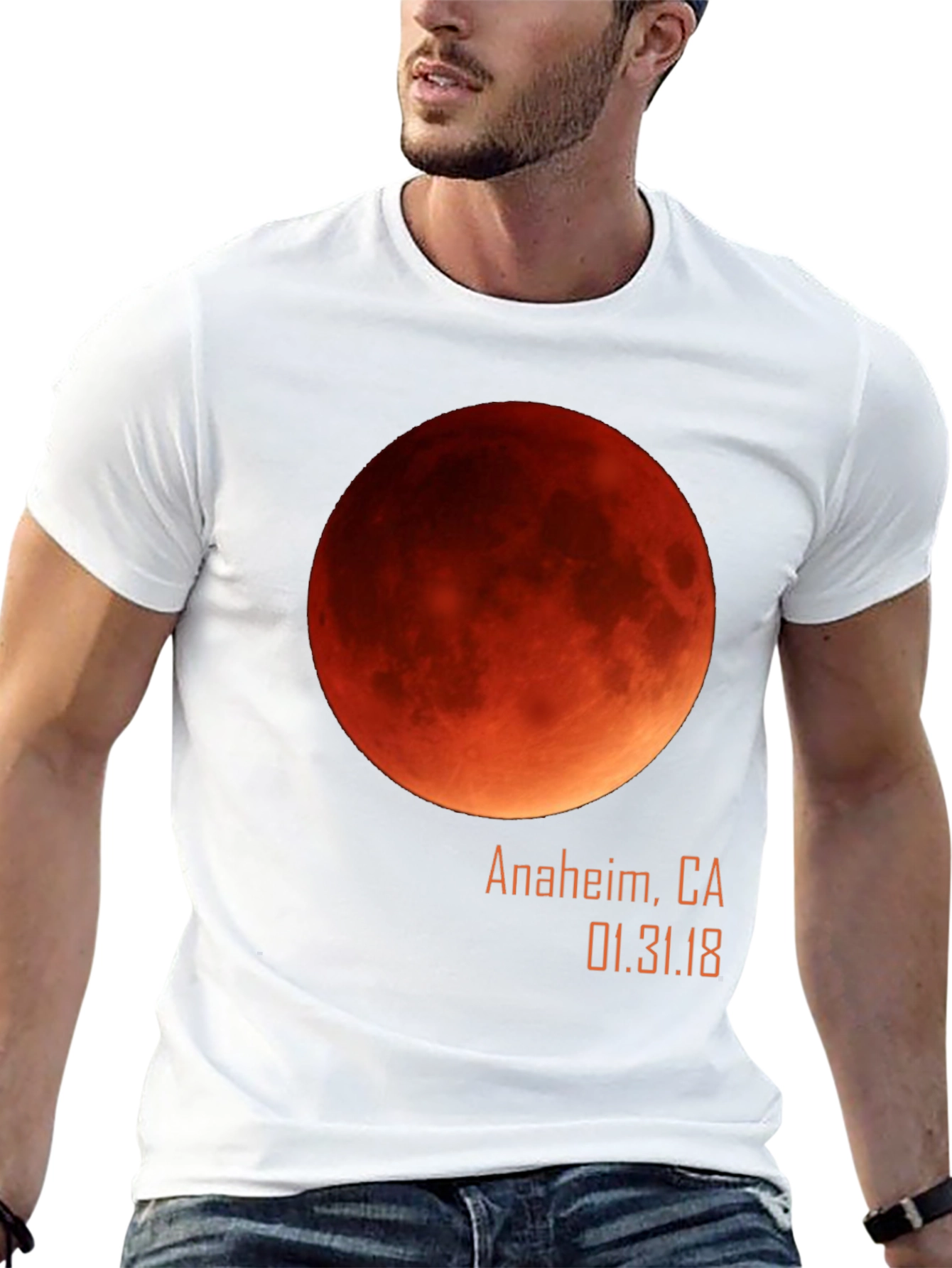Blood Moon Eclipse Anaheim CA 1/31/18 Black T-Shirt