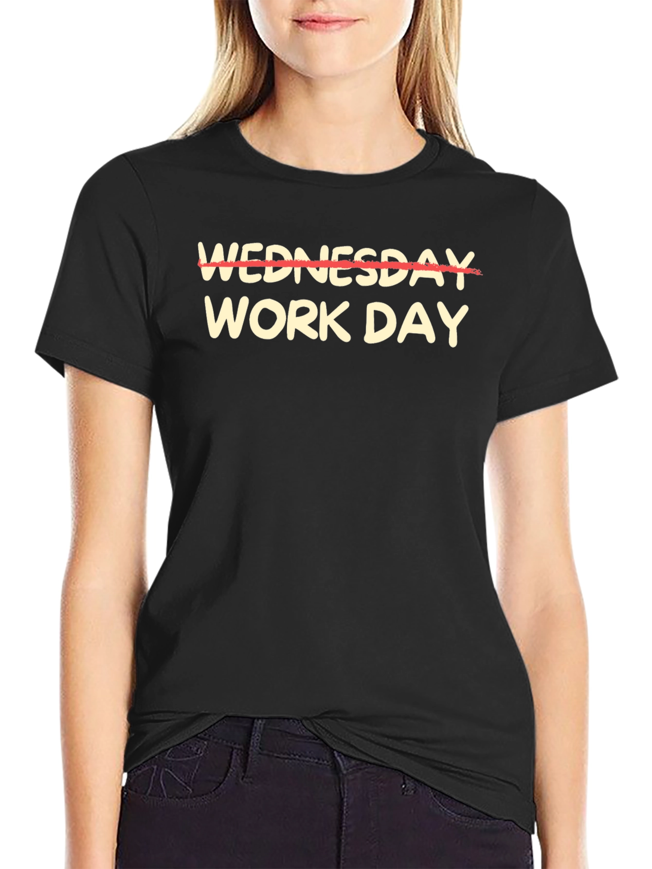 Wednesday Work Day T-Shirt - Black Cotton Tee
