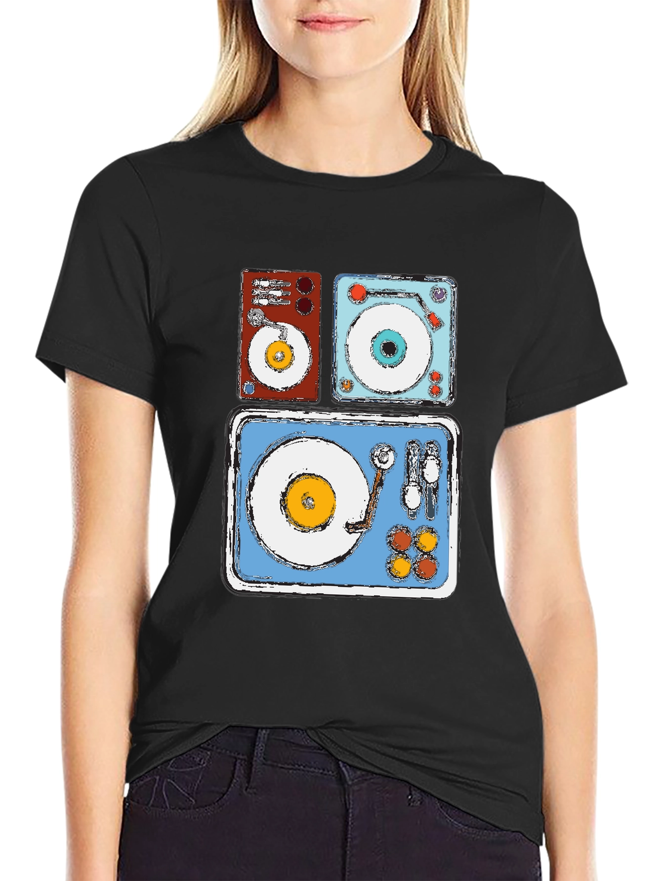 Retro Turntable Graphic Tee - DJ Music Lover Shirt