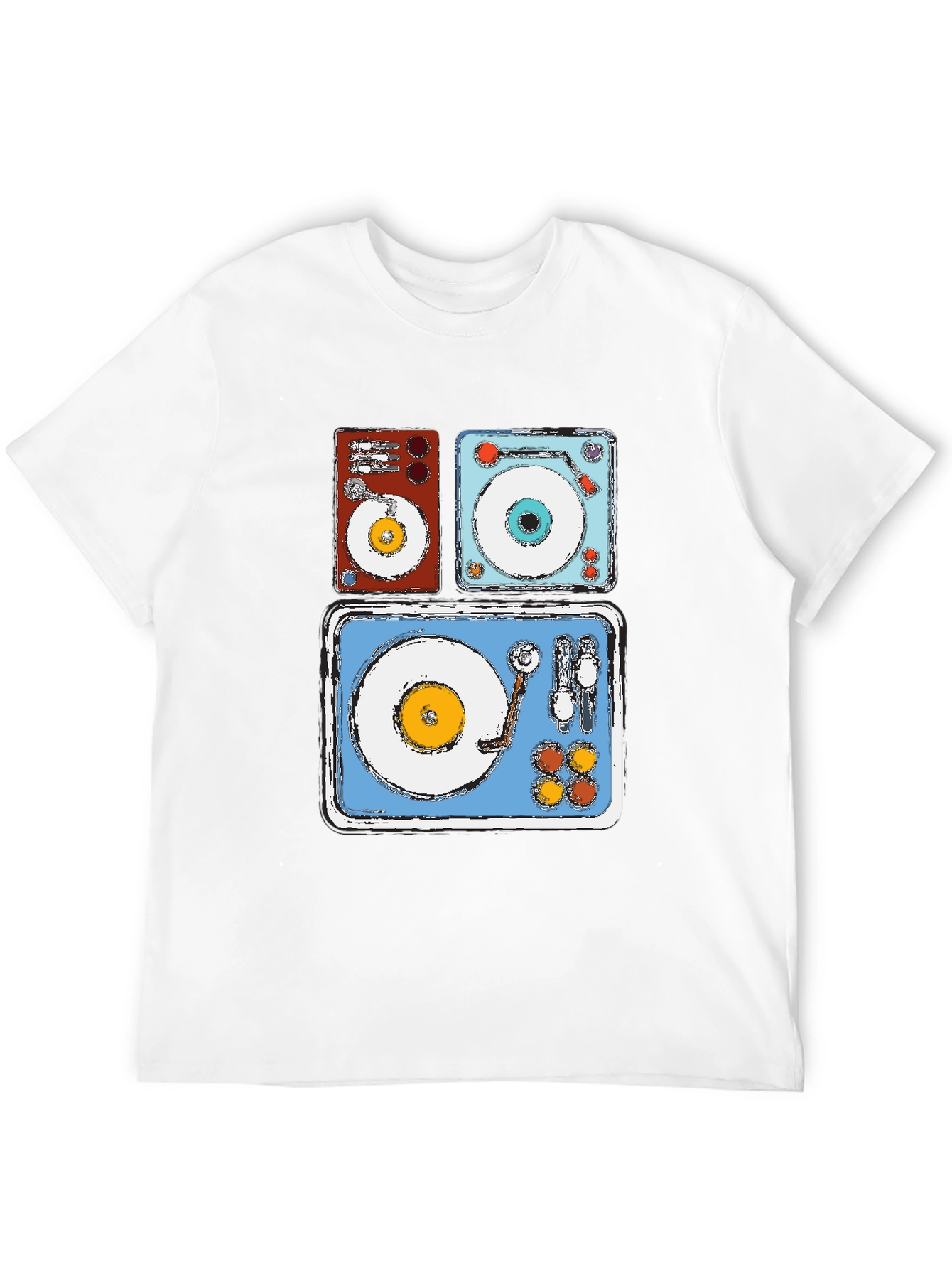 Retro Turntable Graphic Tee - DJ Music Lover Shirt