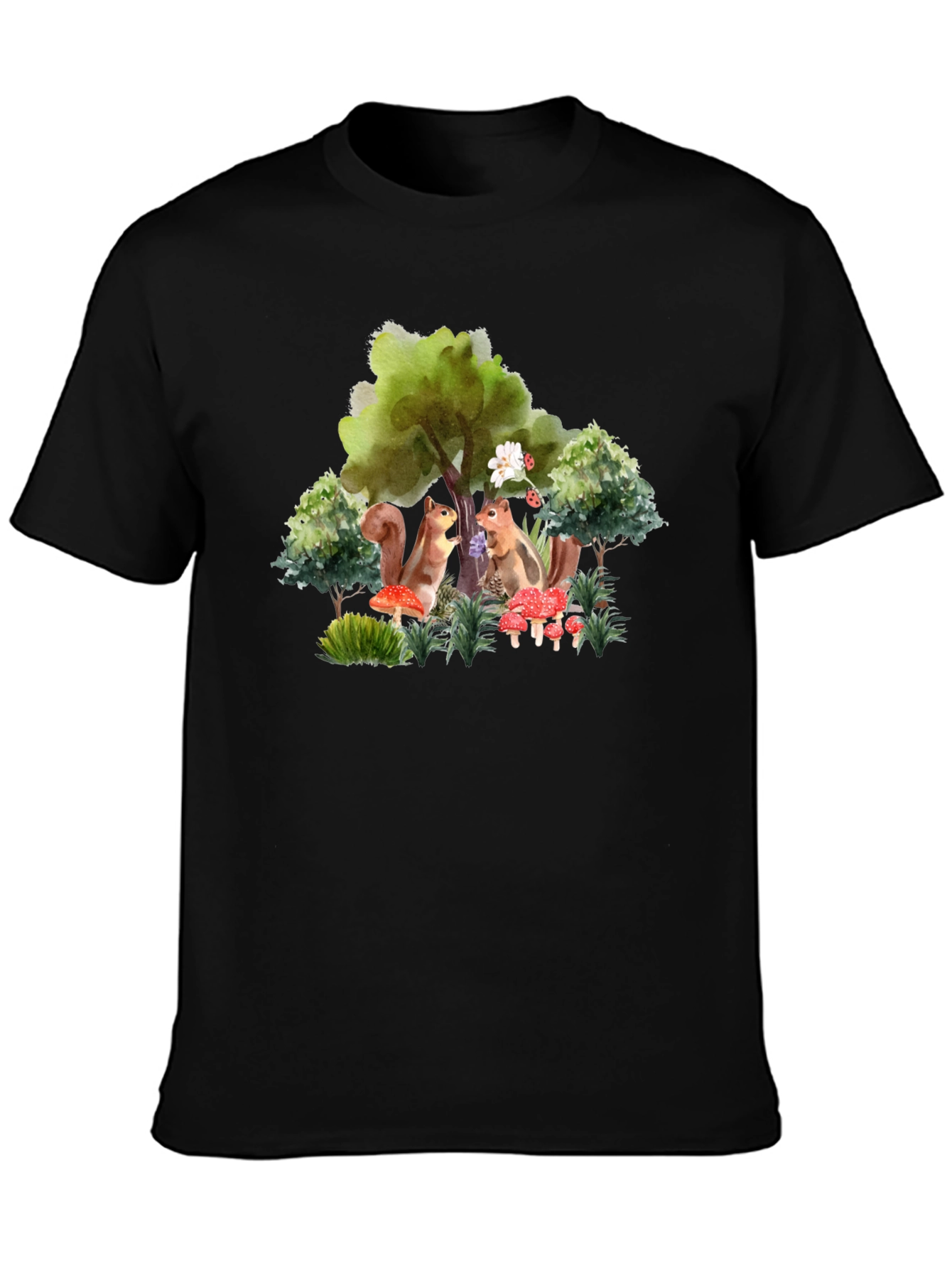 Whimsical Squirrel Graphic Tee - Nature Lovers T-Shirt
