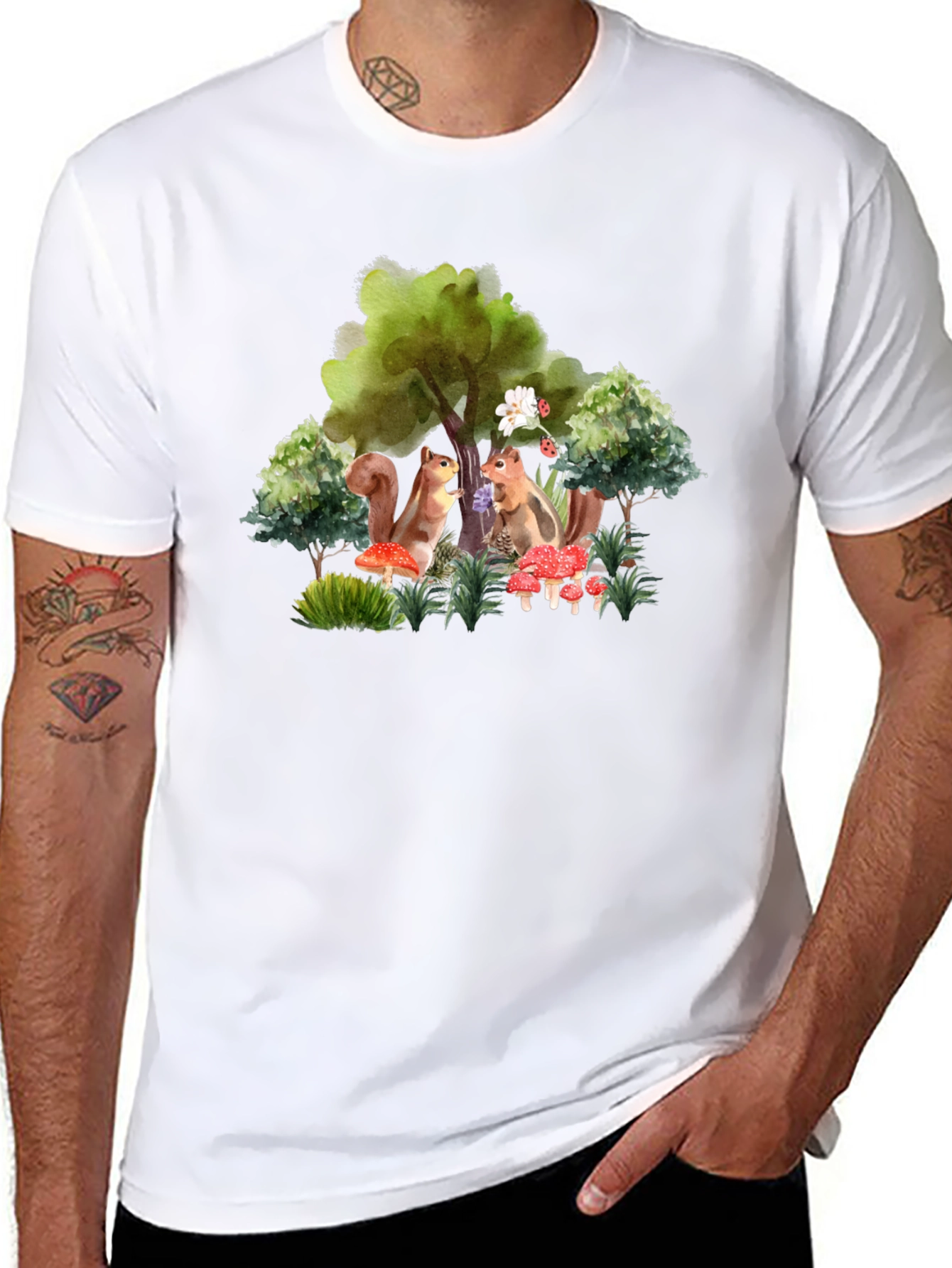 Whimsical Squirrel Graphic Tee - Nature Lovers T-Shirt