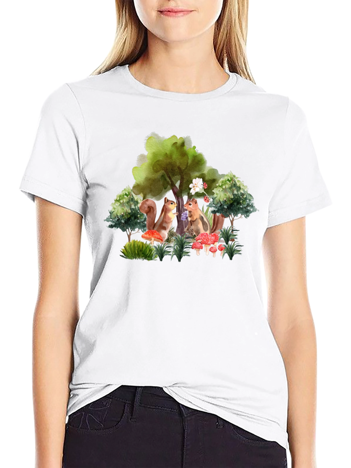 Whimsical Squirrel Graphic Tee - Nature Lovers T-Shirt
