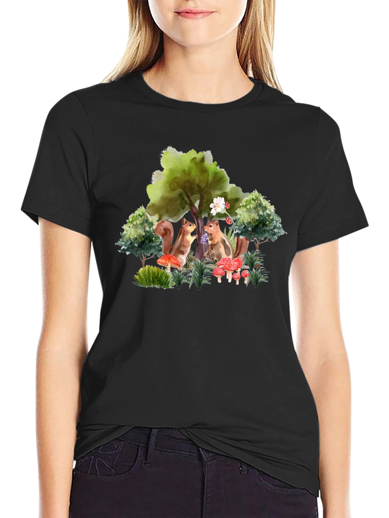 Whimsical Squirrel Graphic Tee - Nature Lovers T-Shirt