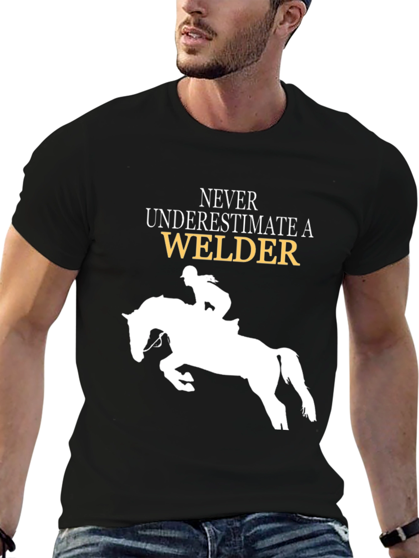 Never Underestimate a Welder Horse Rider T-Shirt