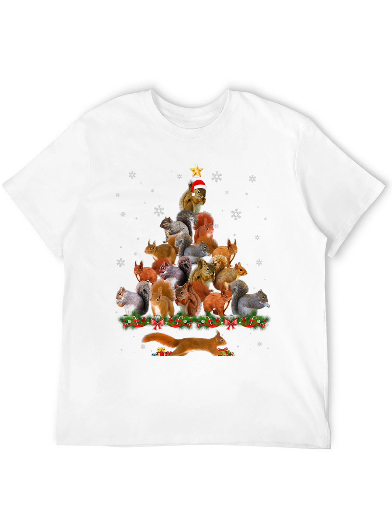 Squirrel Christmas Tree Graphic T-Shirt