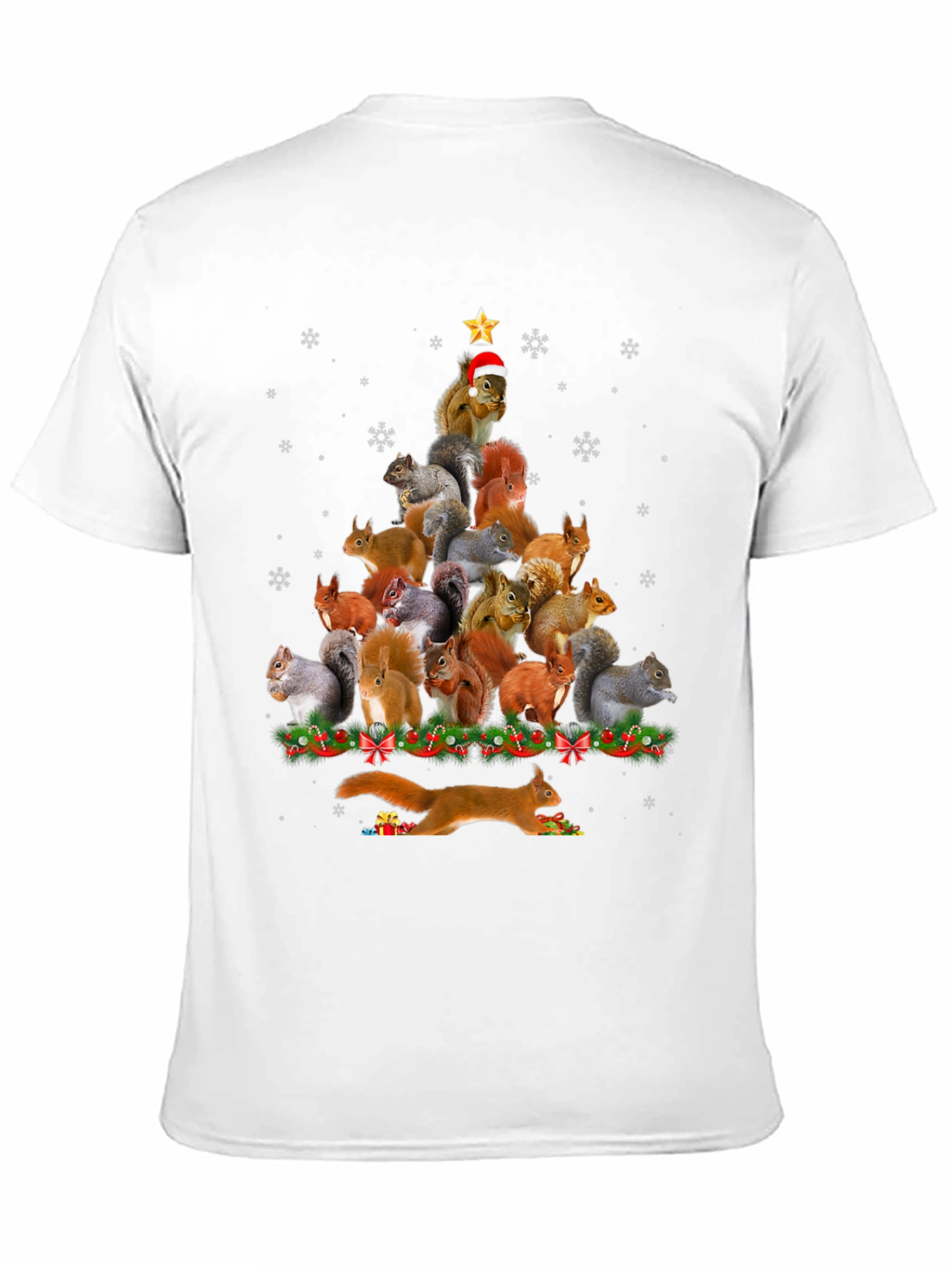 Squirrel Christmas Tree Graphic T-Shirt