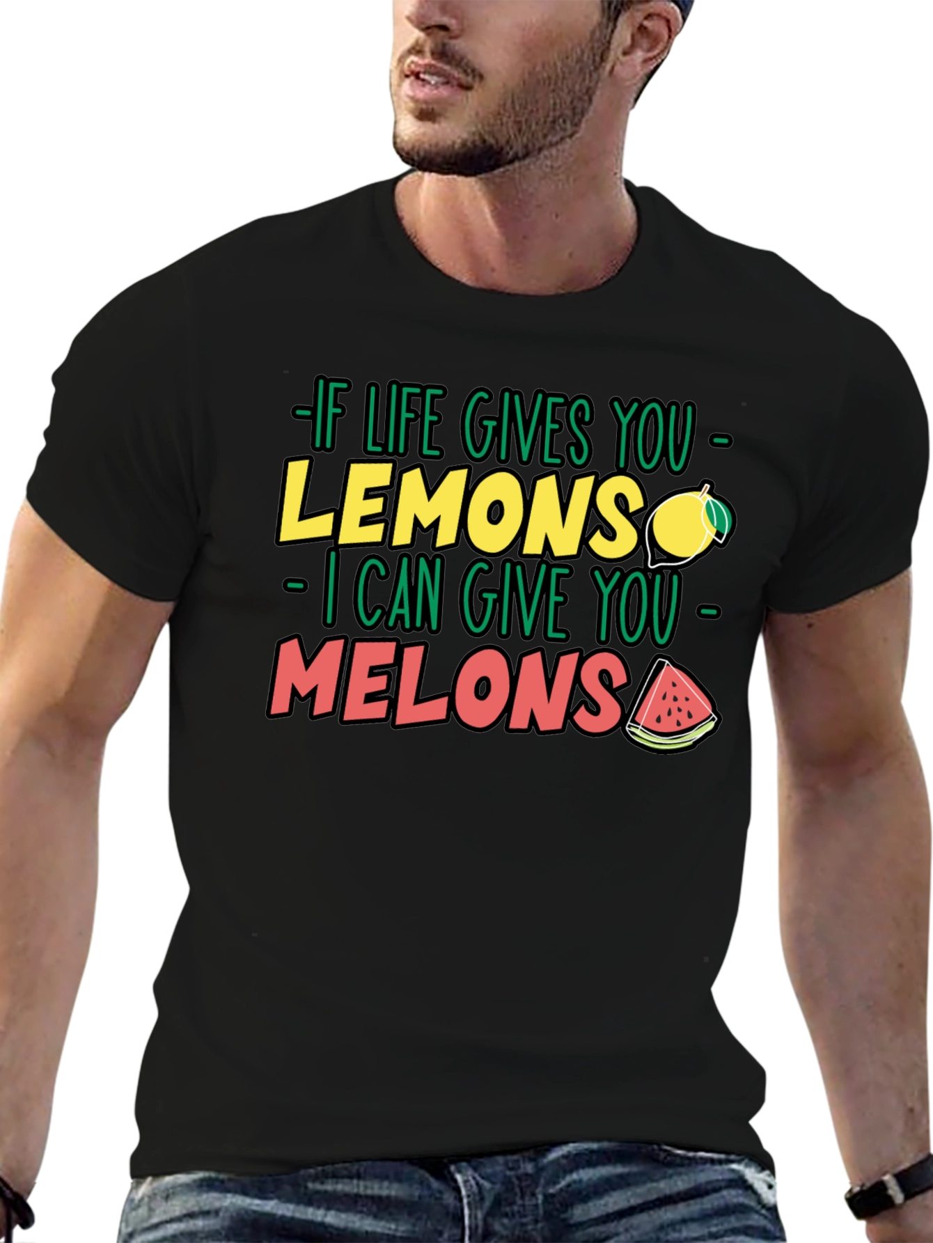 Funny Life Lemons to Melons Graphic T-Shirt