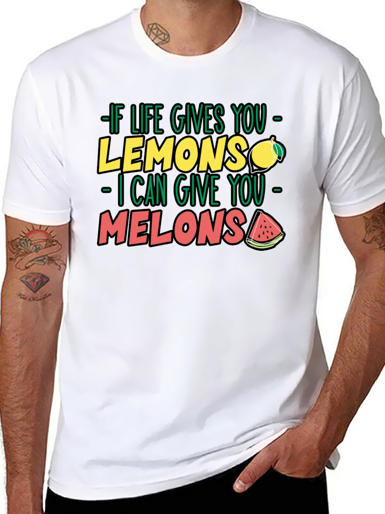 Funny Life Lemons to Melons Graphic T-Shirt