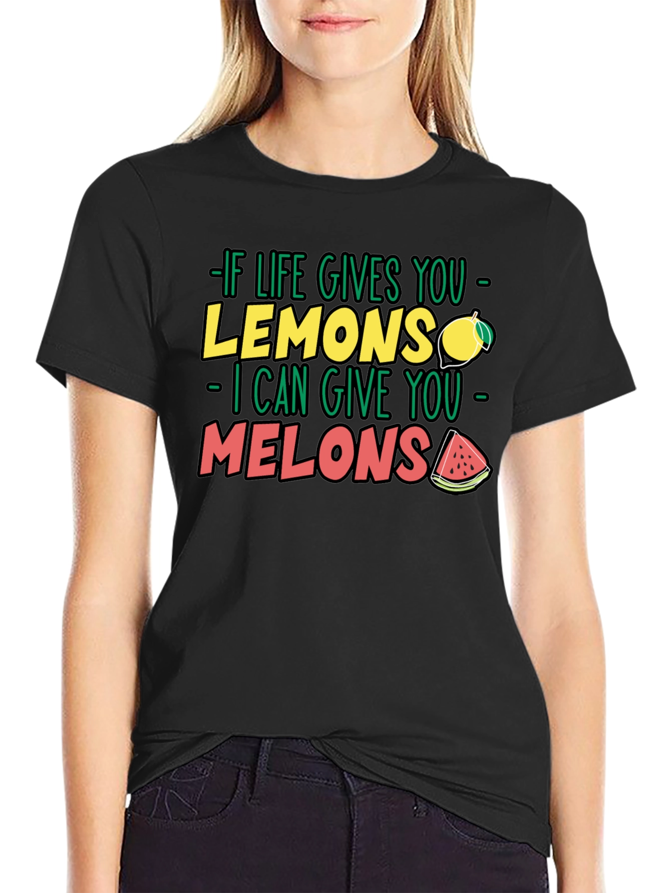 Funny Life Lemons to Melons Graphic T-Shirt