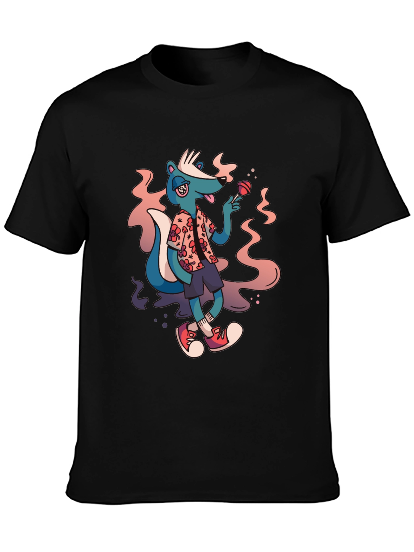 Skunk with Lollipop Graphic T-Shirt