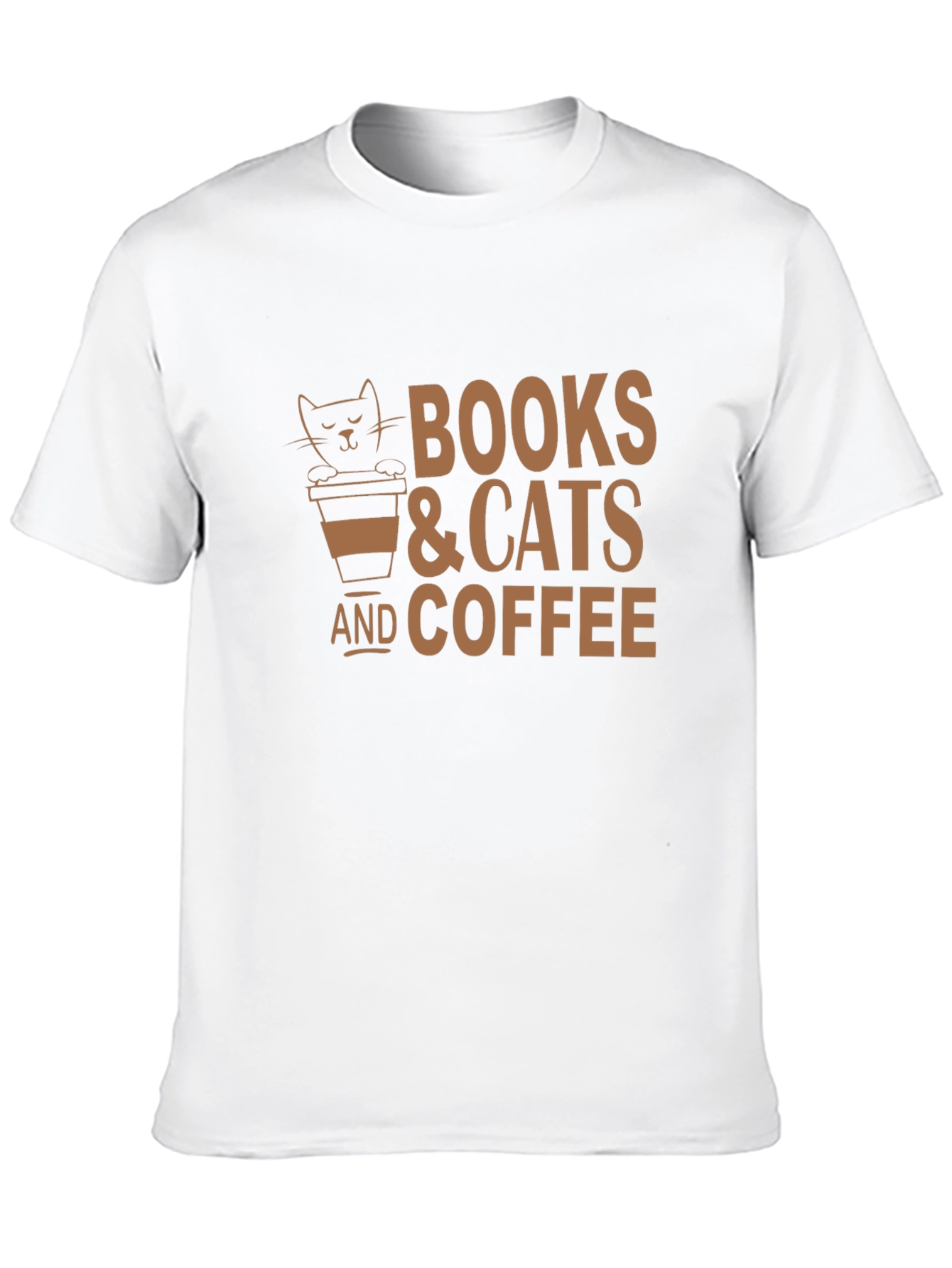 Books Cats and Coffee Black T-Shirt