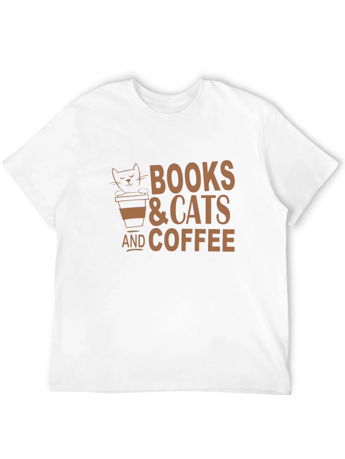 Books Cats and Coffee Black T-Shirt