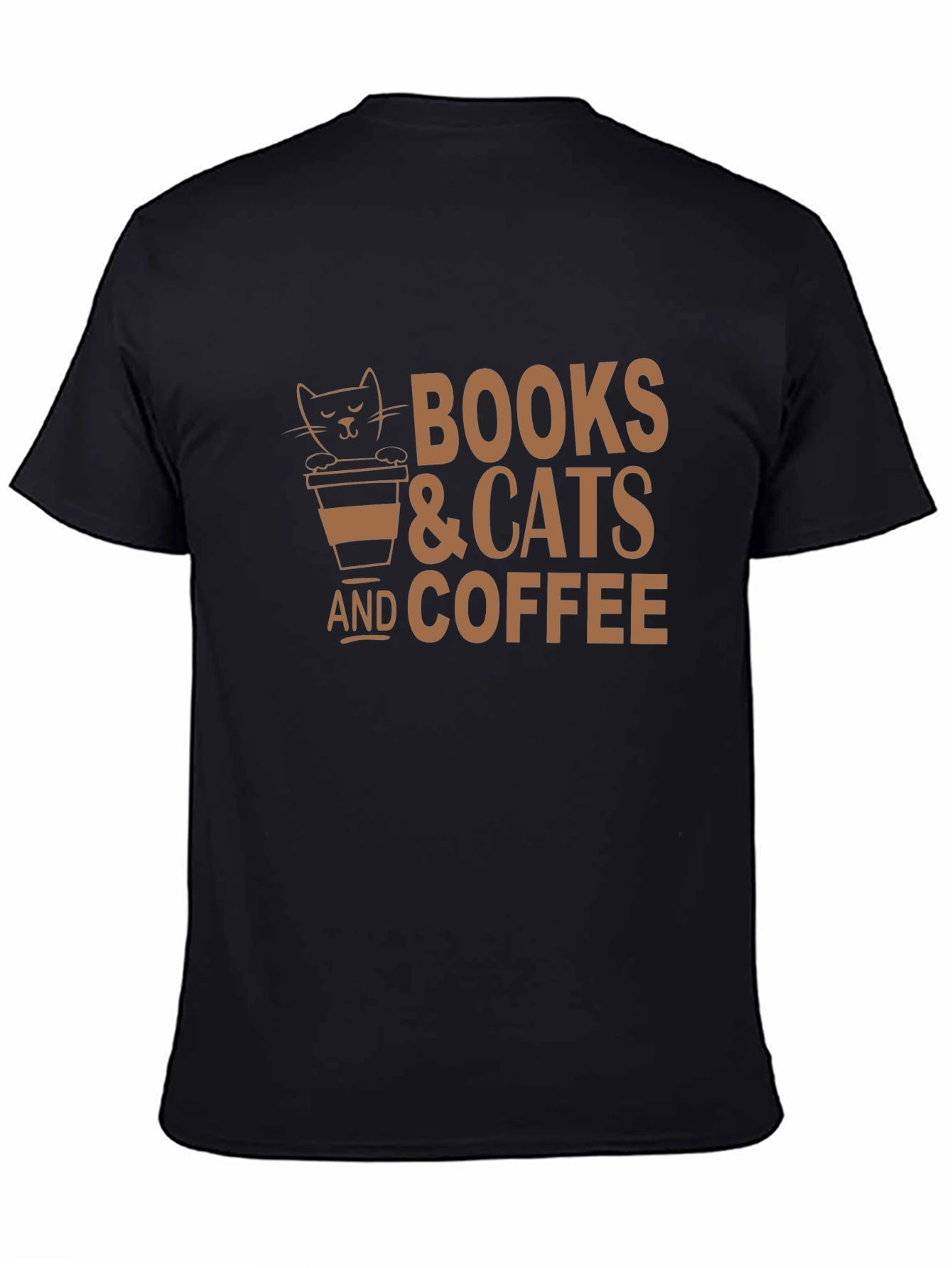 Books Cats and Coffee Black T-Shirt