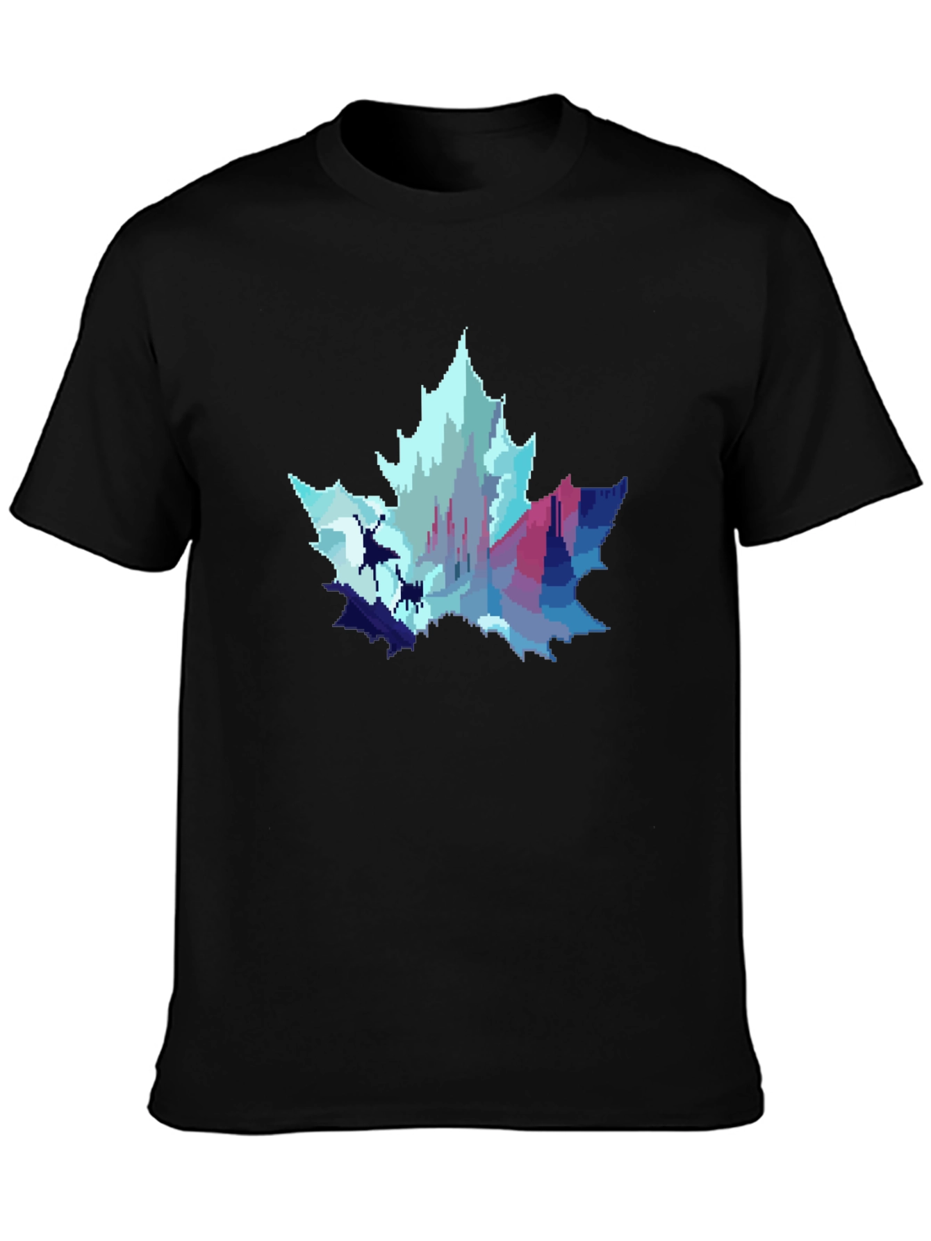 Pixel Art Maple Leaf Castle Graphic T-Shirt