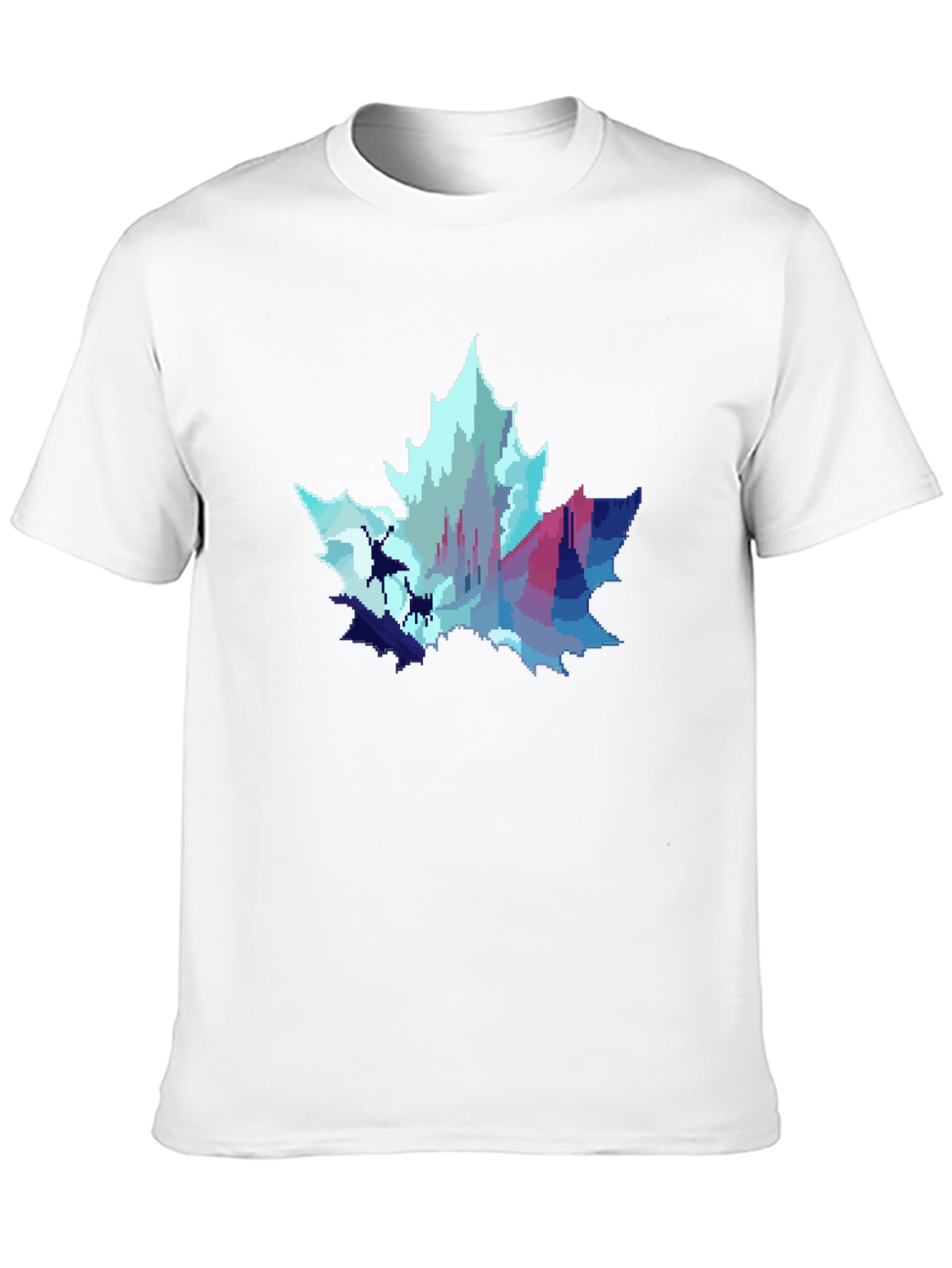 Pixel Art Maple Leaf Castle Graphic T-Shirt