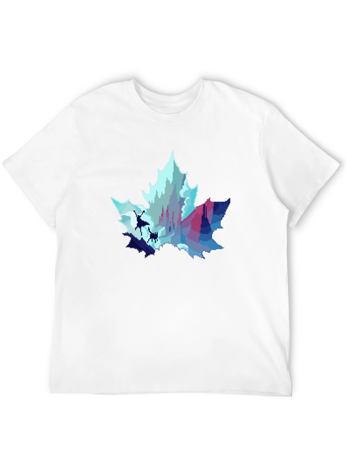 Pixel Art Maple Leaf Castle Graphic T-Shirt