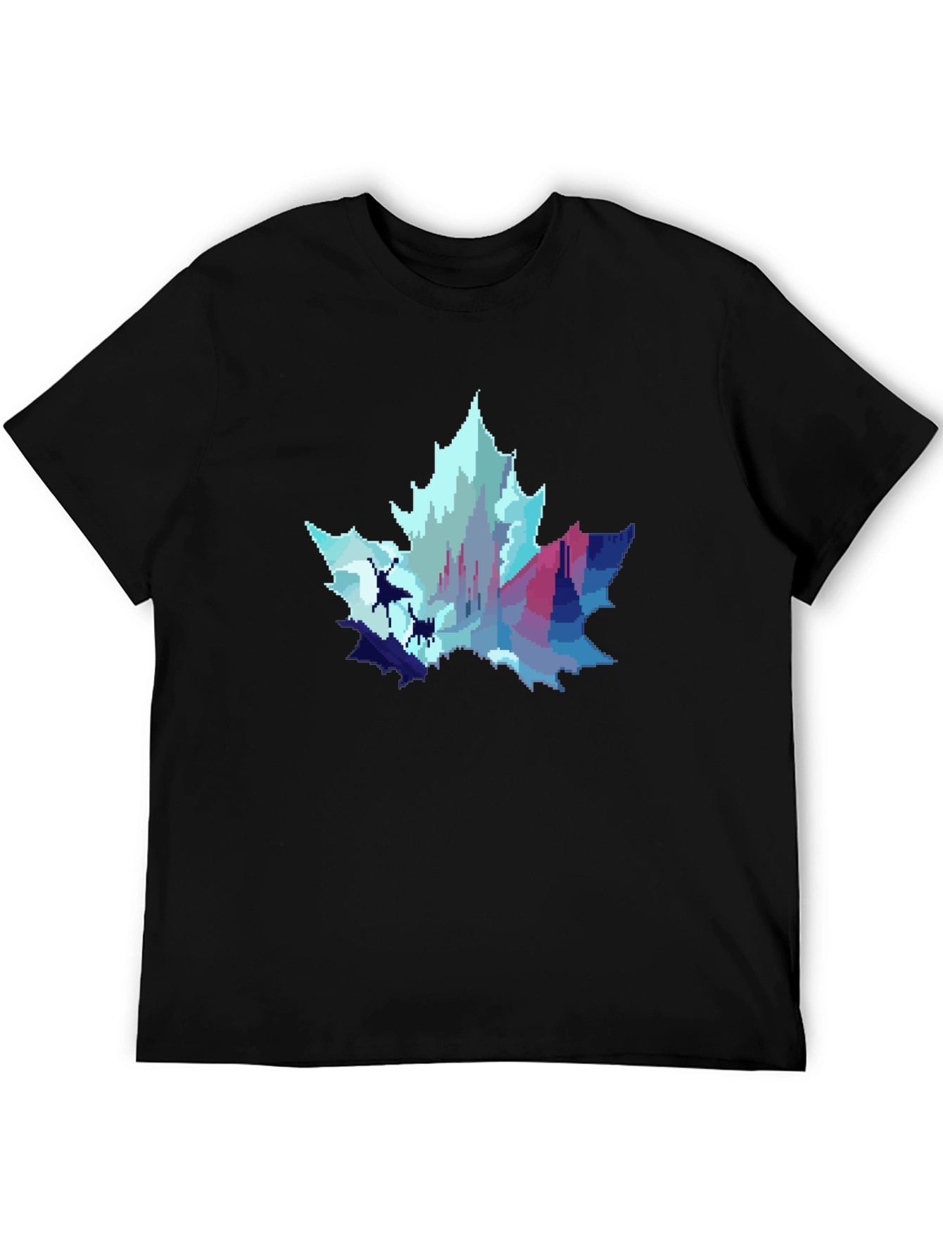 Pixel Art Maple Leaf Castle Graphic T-Shirt