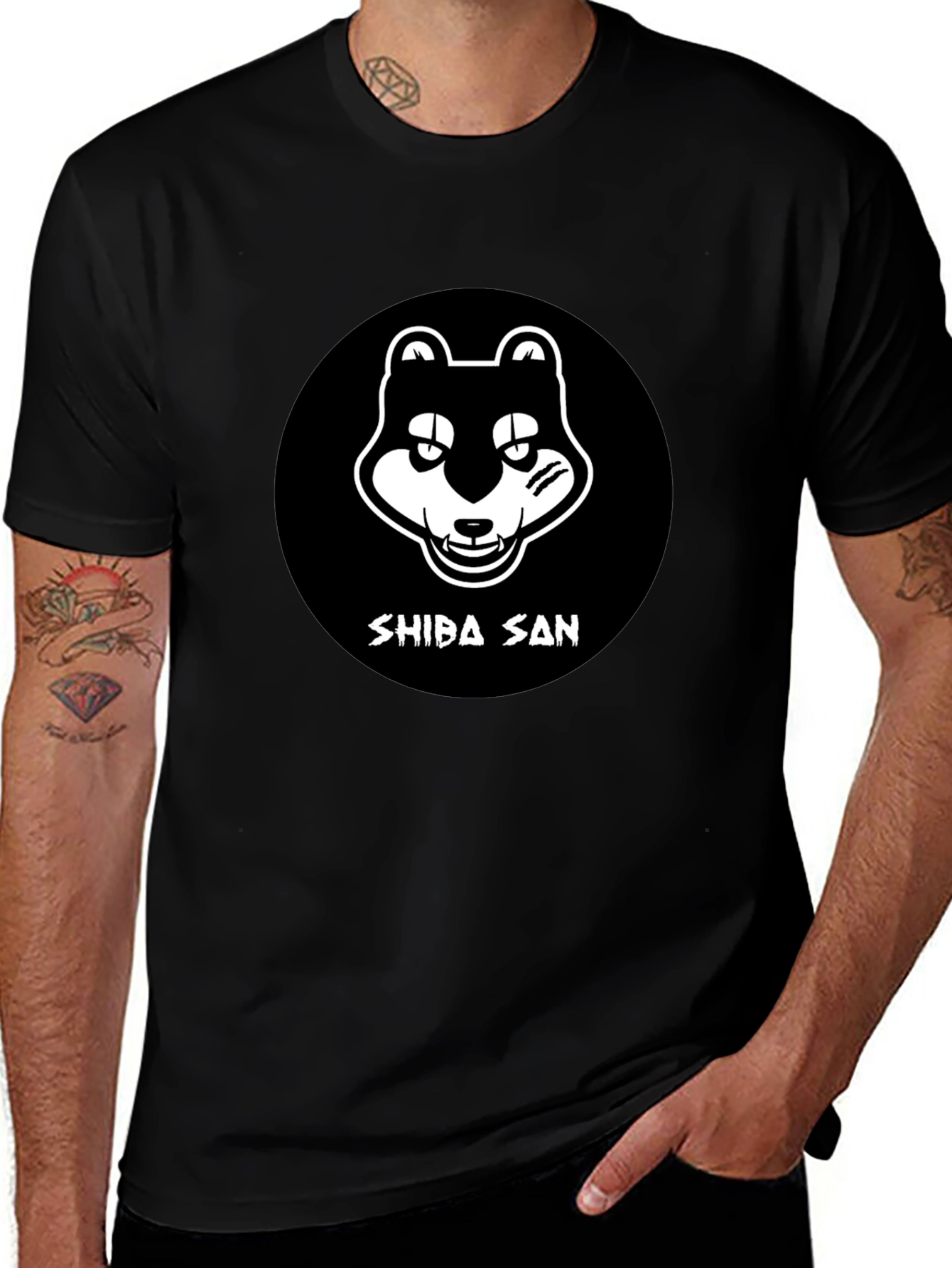 Shiba San Graphic Tee - Black Cotton T-Shirt