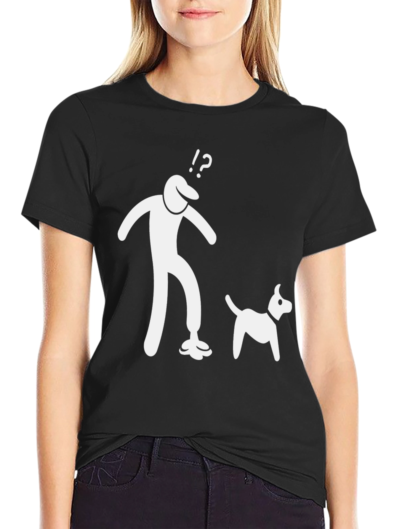 Mens Black T-Shirt with Funny Graphic Print