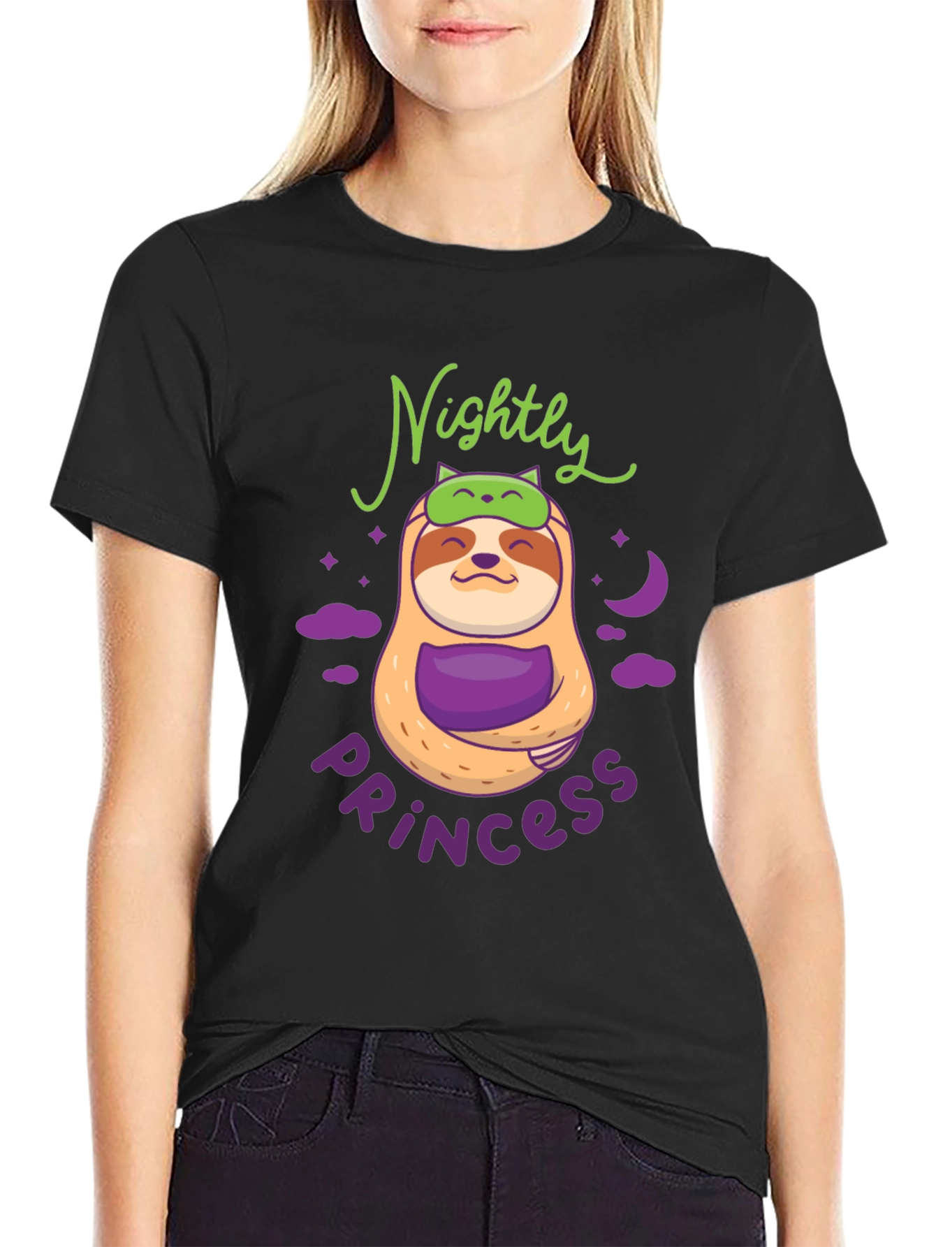 Nightly Princess Sloth Graphic T-Shirt