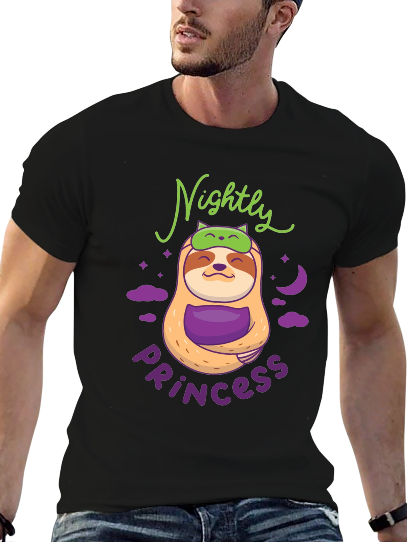 Nightly Princess Sloth Graphic T-Shirt