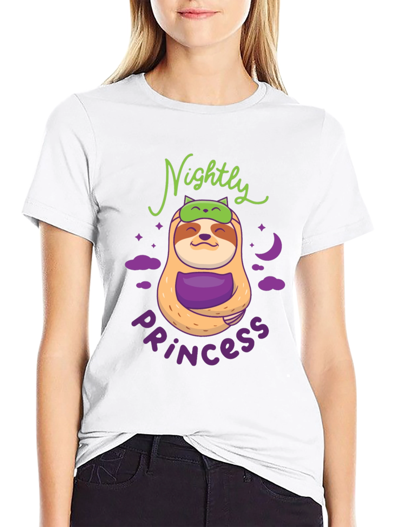 Nightly Princess Sloth Graphic T-Shirt