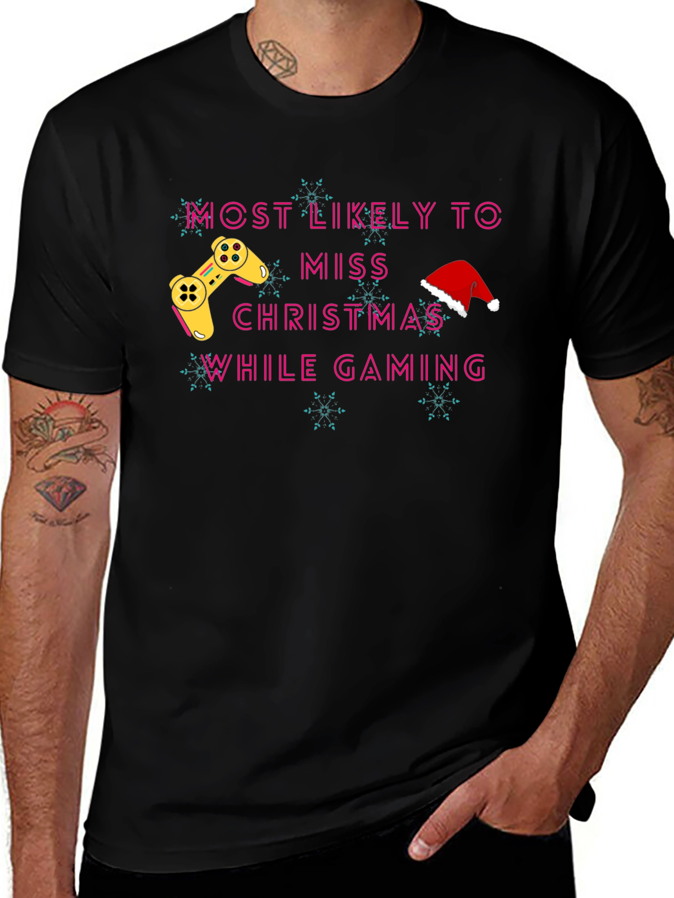 Gamer Christmas T-Shirt - Miss Christmas While Gaming