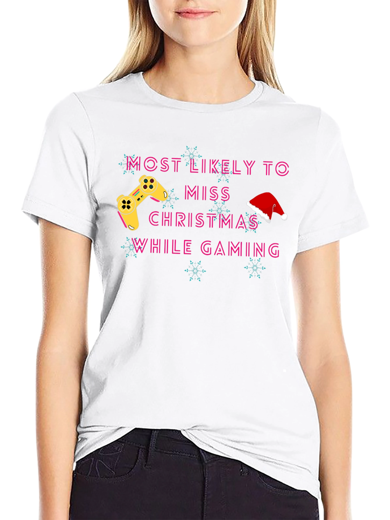 Gamer Christmas T-Shirt - Miss Christmas While Gaming