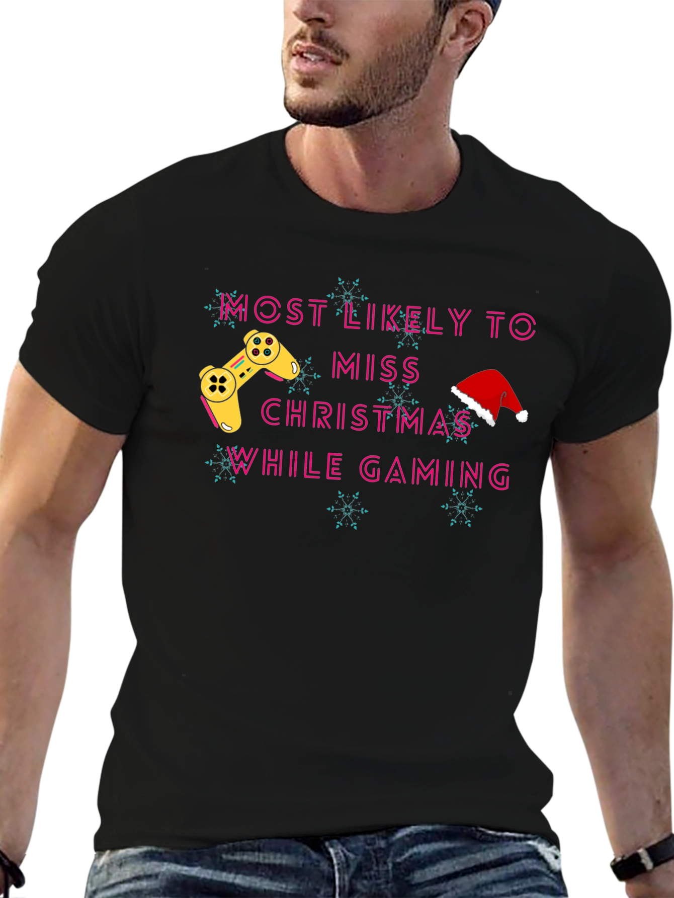 Gamer Christmas T-Shirt - Miss Christmas While Gaming