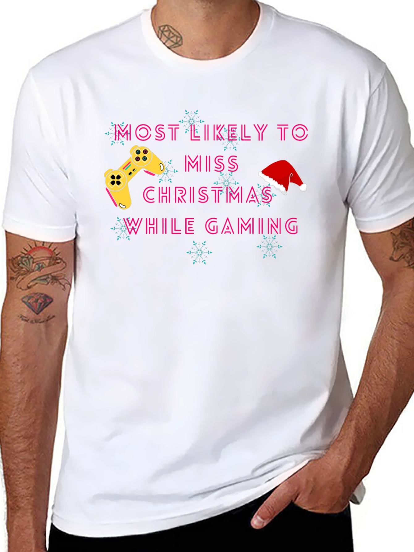 Gamer Christmas T-Shirt - Miss Christmas While Gaming