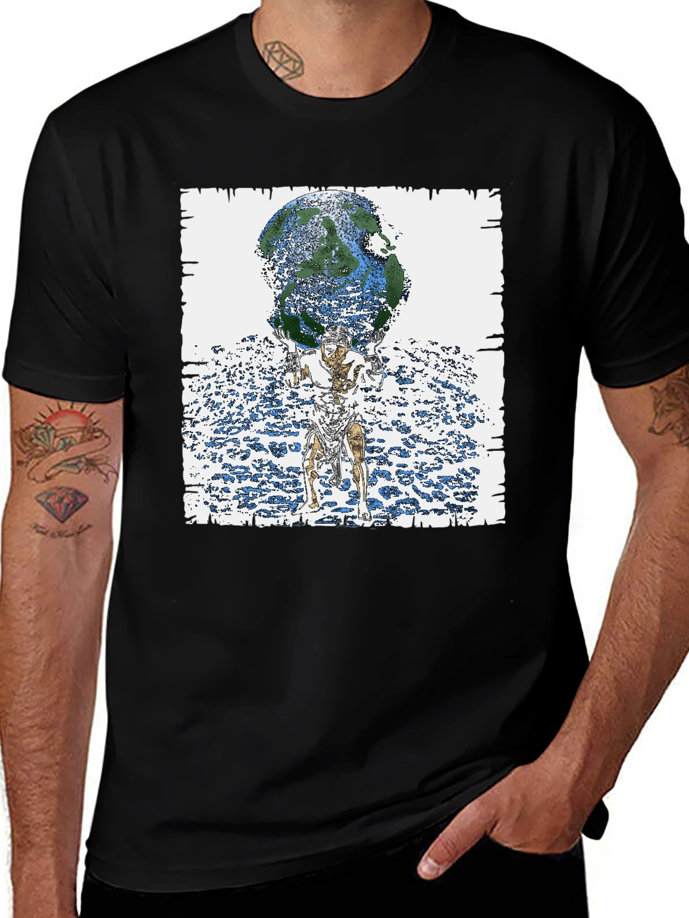 Atlas Earth Graphic Tee - Black T-Shirt