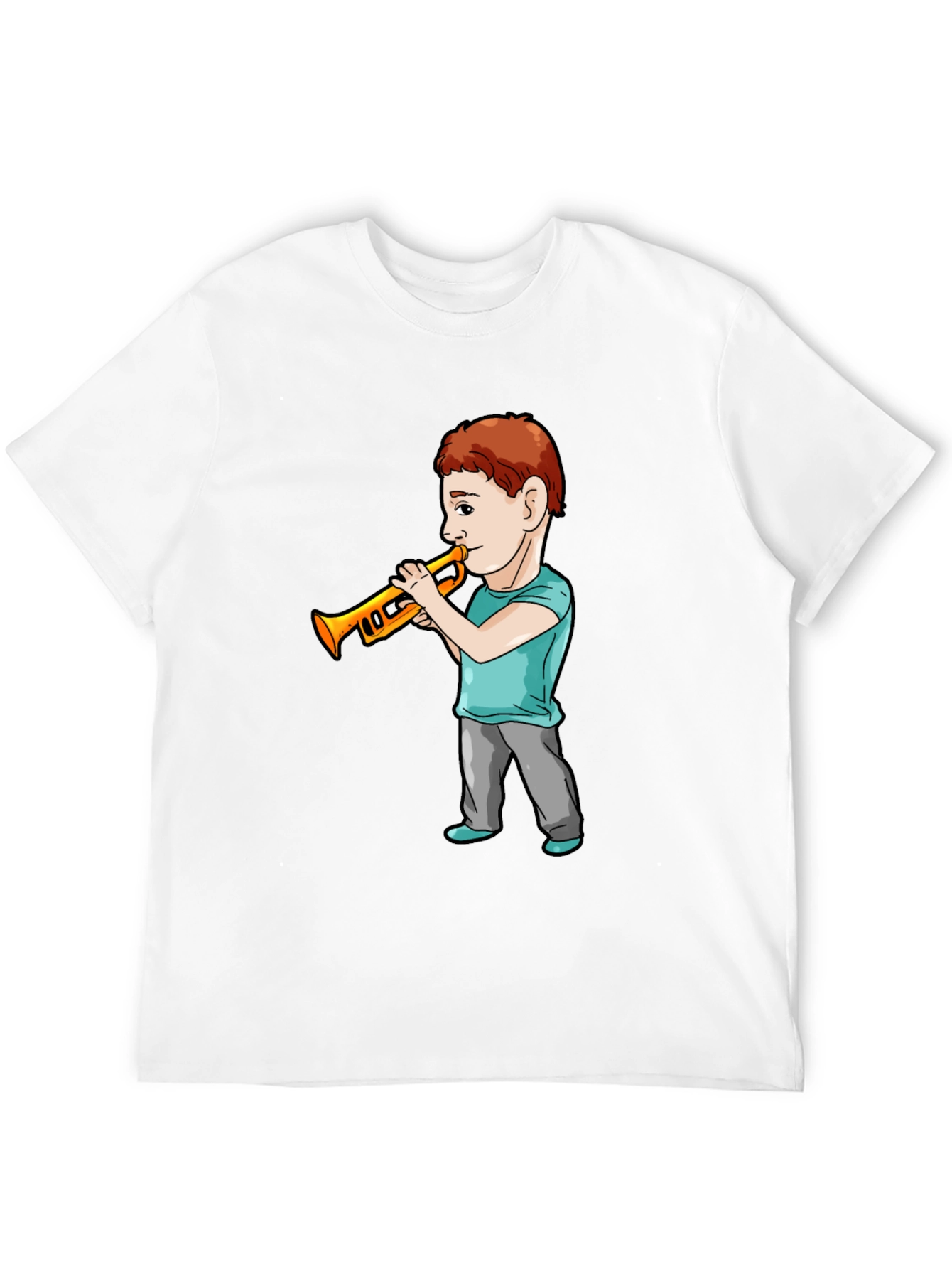 Boy Trumpet Player Black T-Shirt