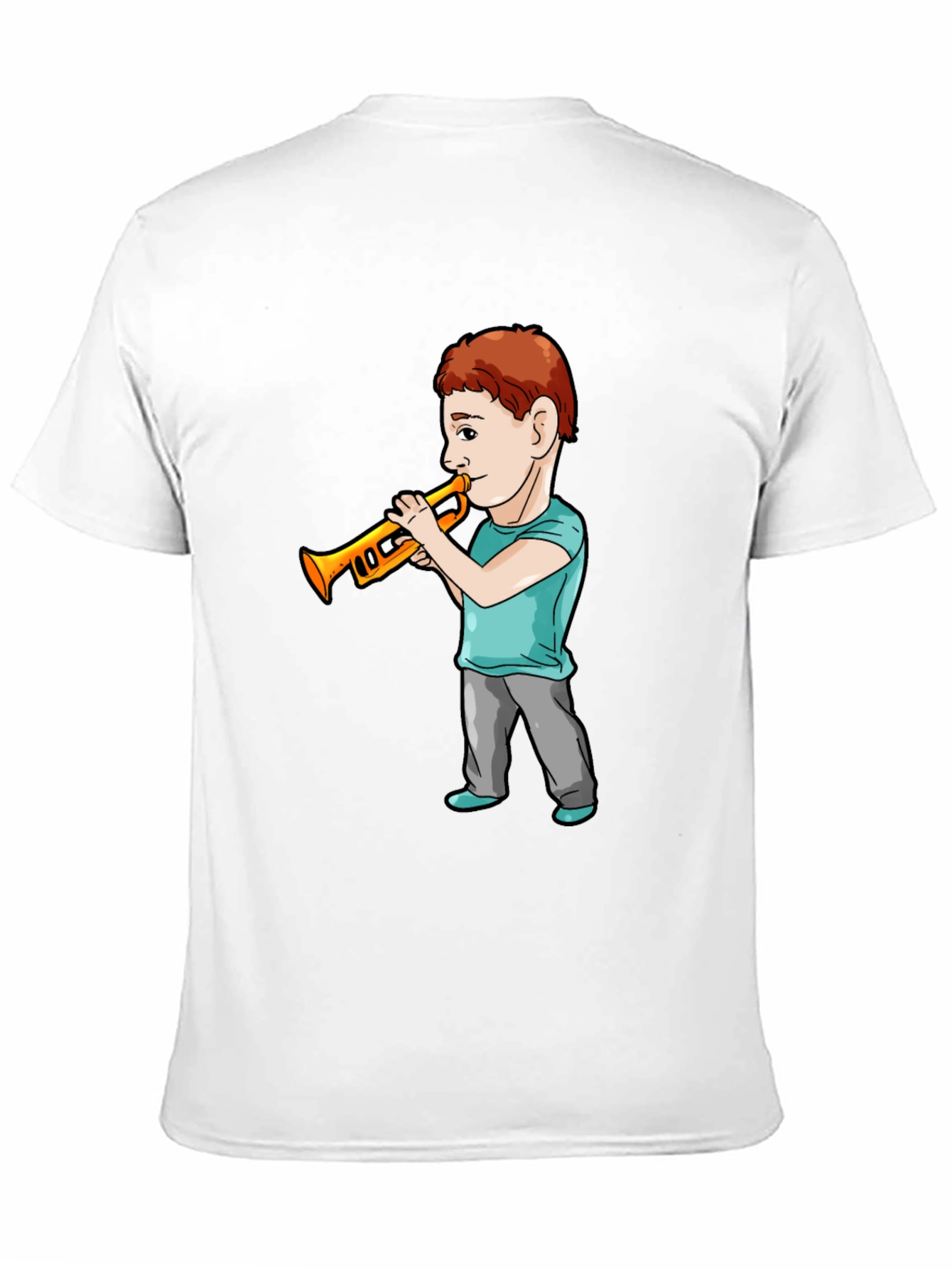 Boy Trumpet Player Black T-Shirt