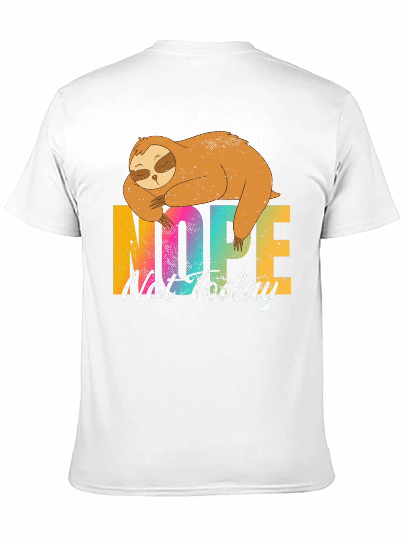 Nope Not Today Sloth Graphic Tee - Black