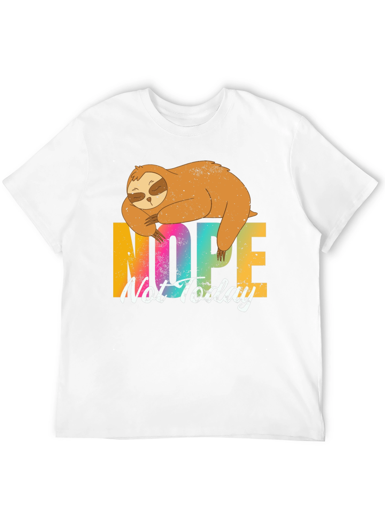 Nope Not Today Sloth Graphic Tee - Black