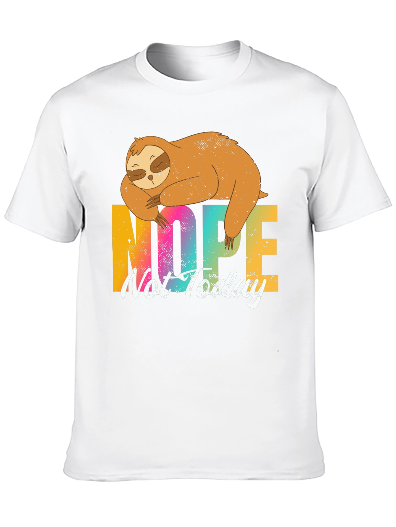Nope Not Today Sloth Graphic Tee - Black