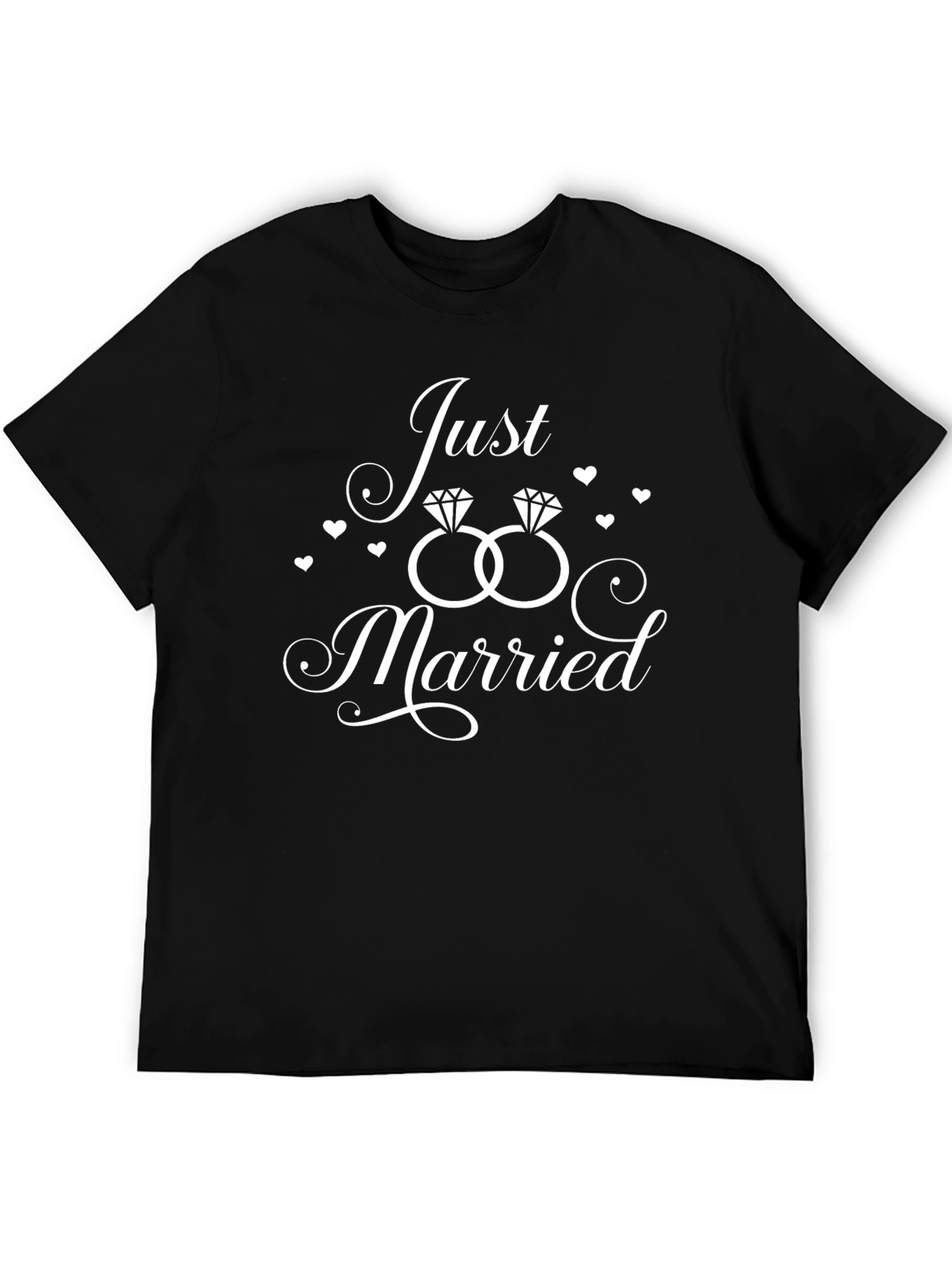 Just Married T-Shirt Wedding Rings Anniversary Gift