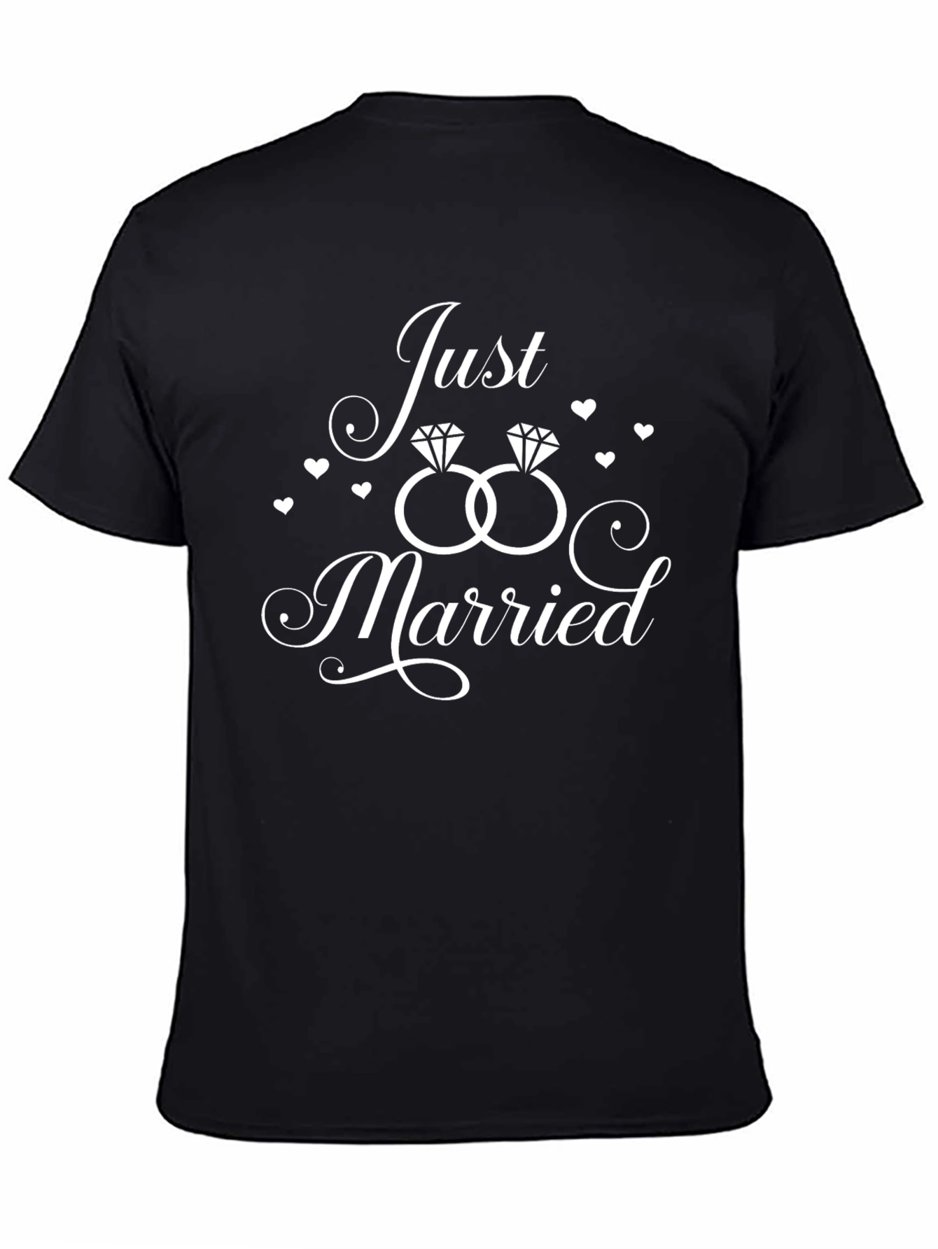 Just Married T-Shirt Wedding Rings Anniversary Gift