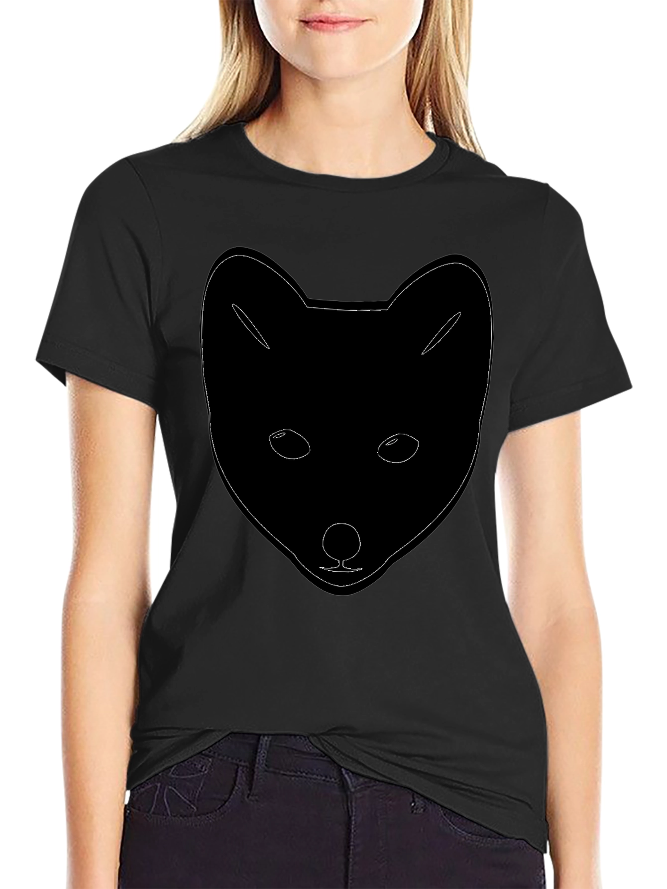 Fox Outline Black Graphic Tee
