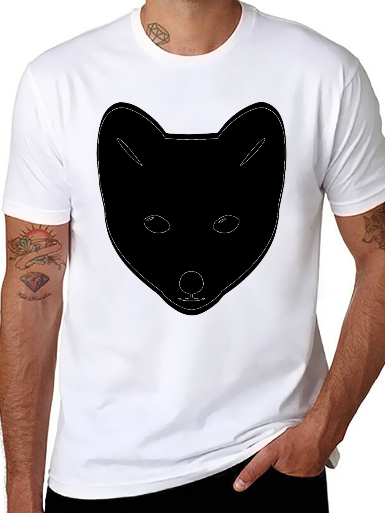 Fox Outline Black Graphic Tee