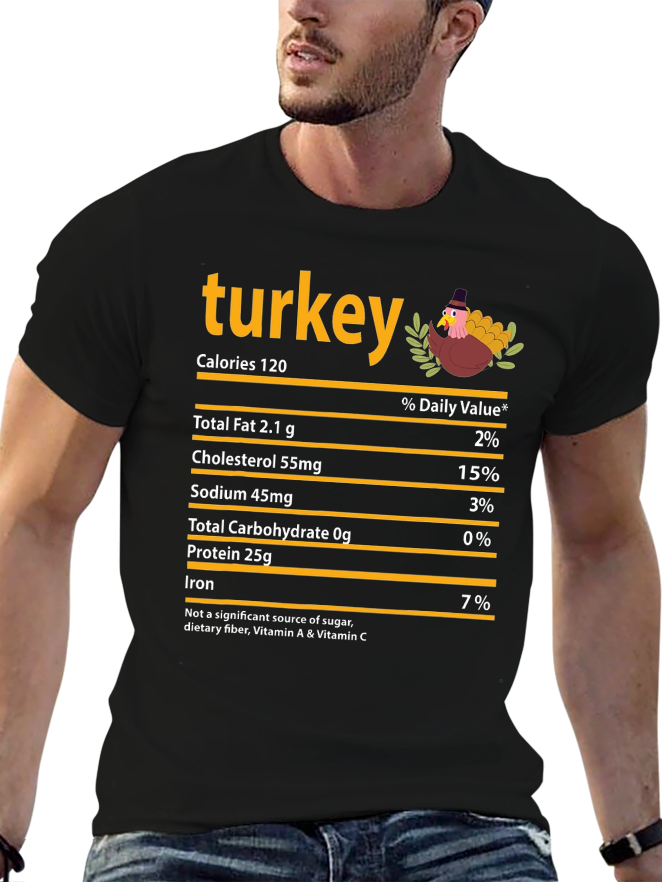 Turkey Nutrition Facts Graphic T-Shirt