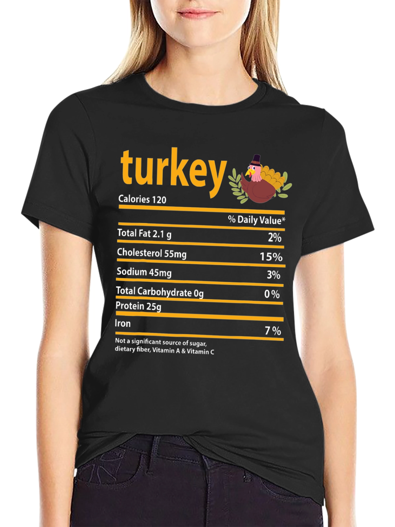 Turkey Nutrition Facts Graphic T-Shirt