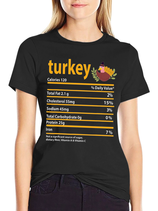 Turkey Nutrition Facts Graphic T-Shirt