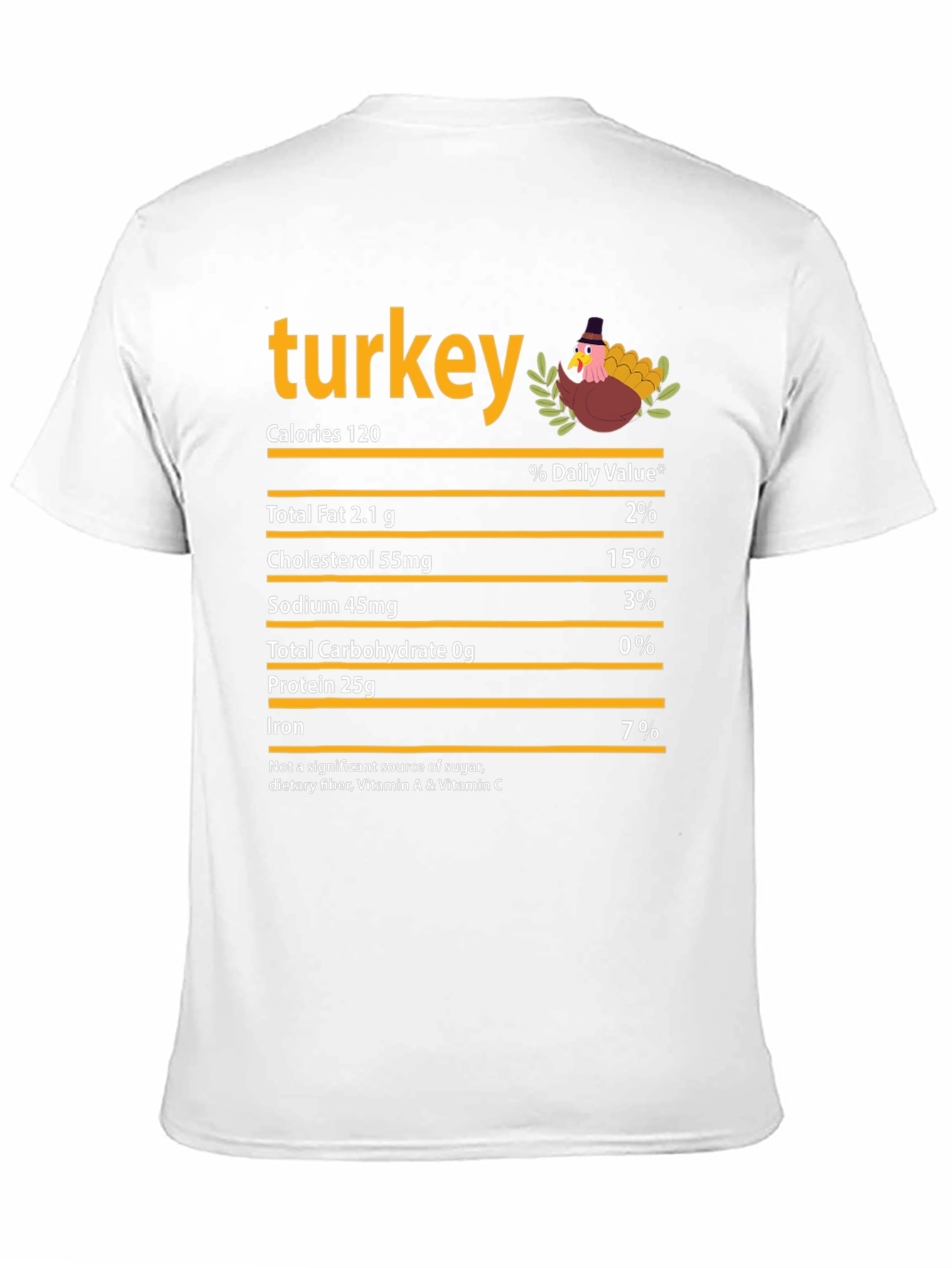 Turkey Nutrition Facts Graphic T-Shirt