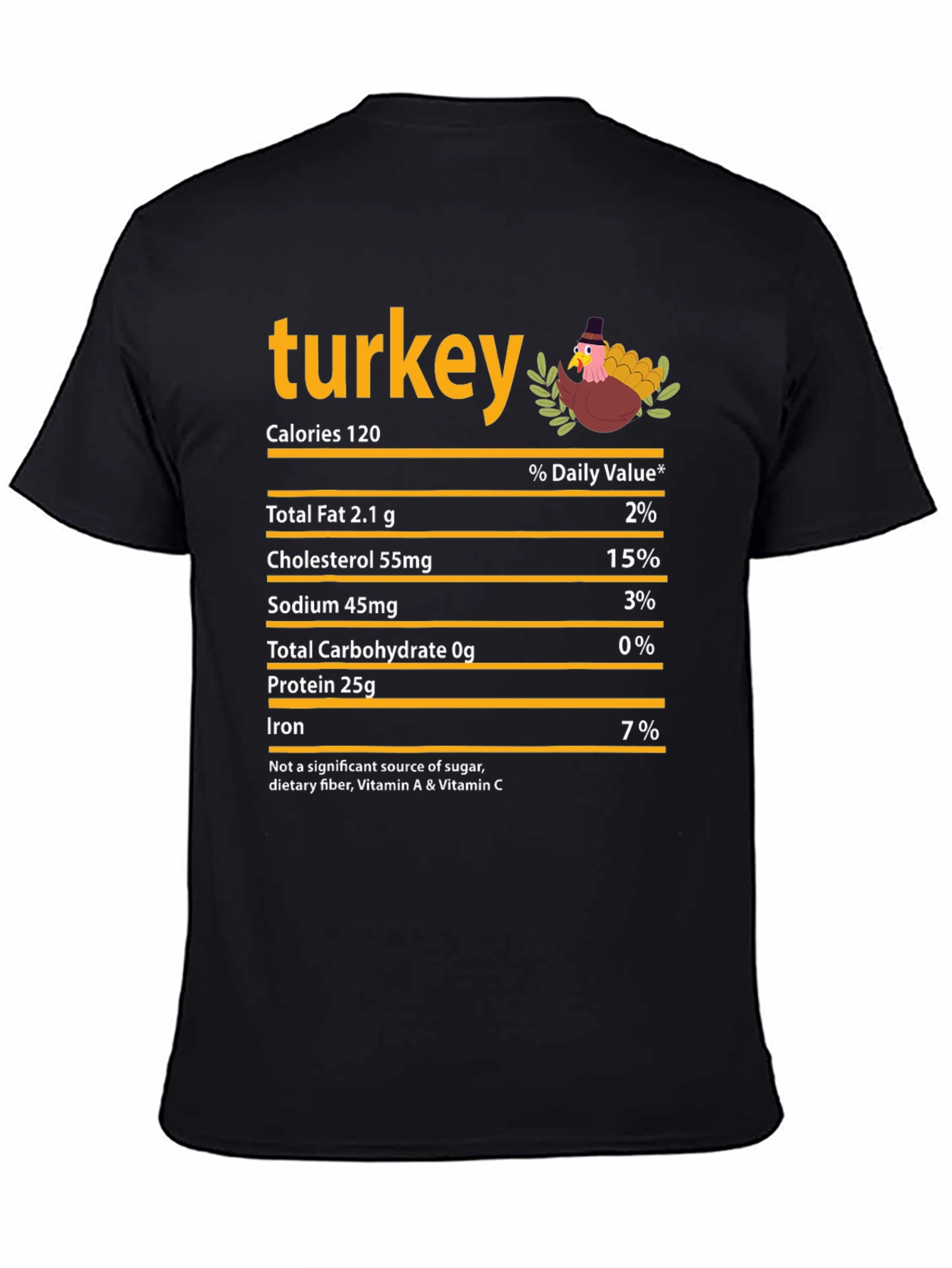 Turkey Nutrition Facts Graphic T-Shirt