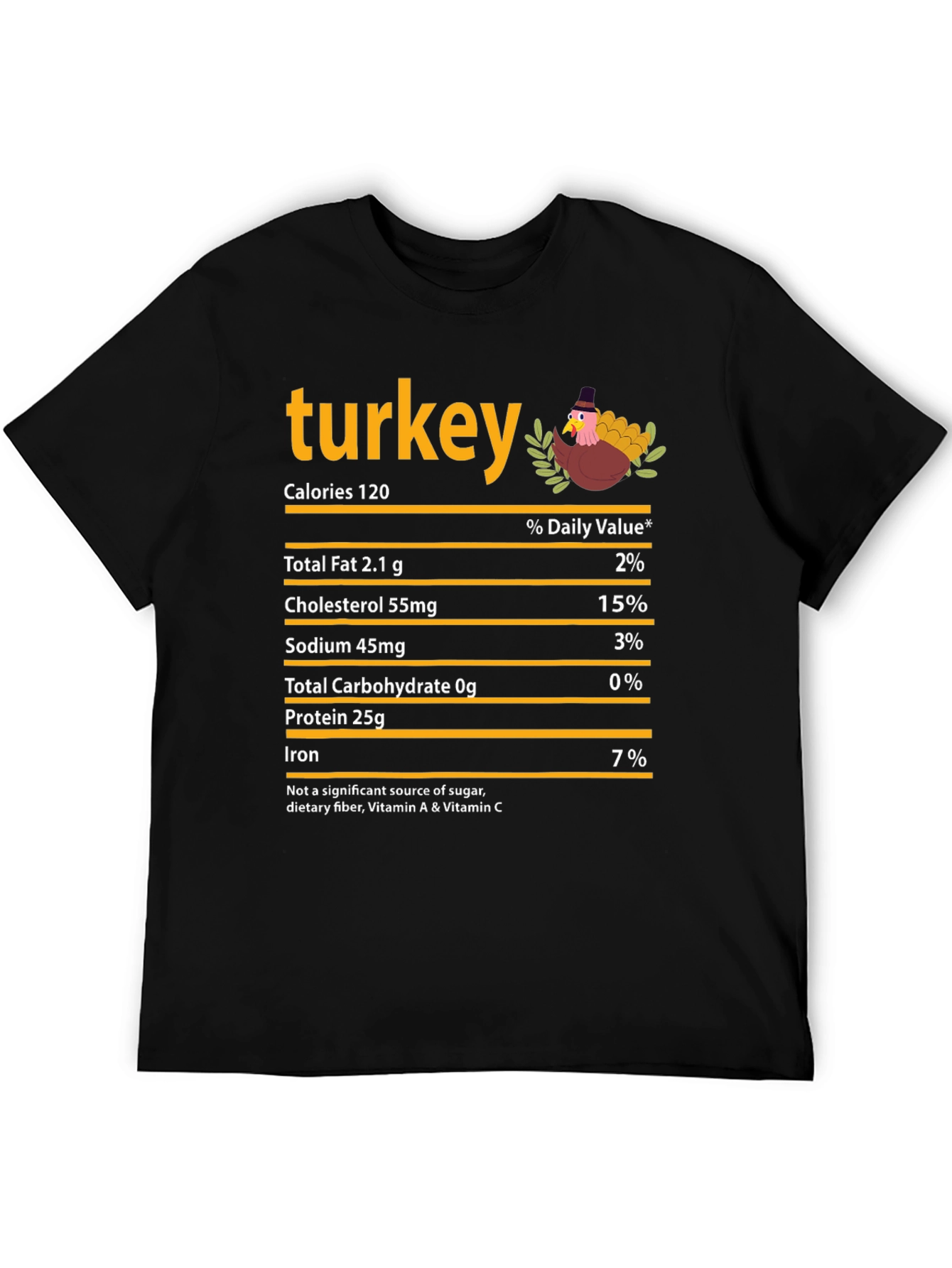 Turkey Nutrition Facts Graphic T-Shirt
