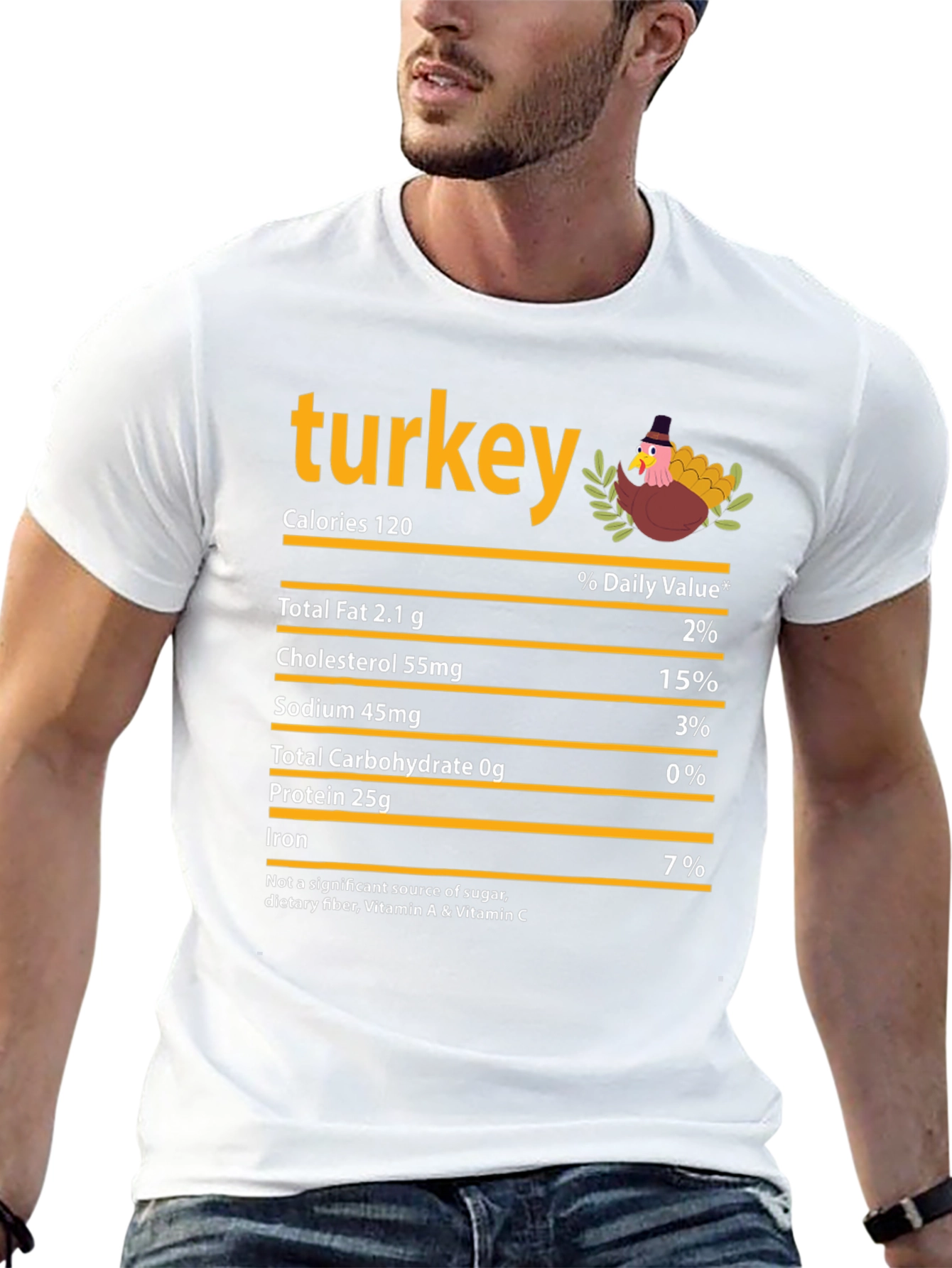 Turkey Nutrition Facts Graphic T-Shirt