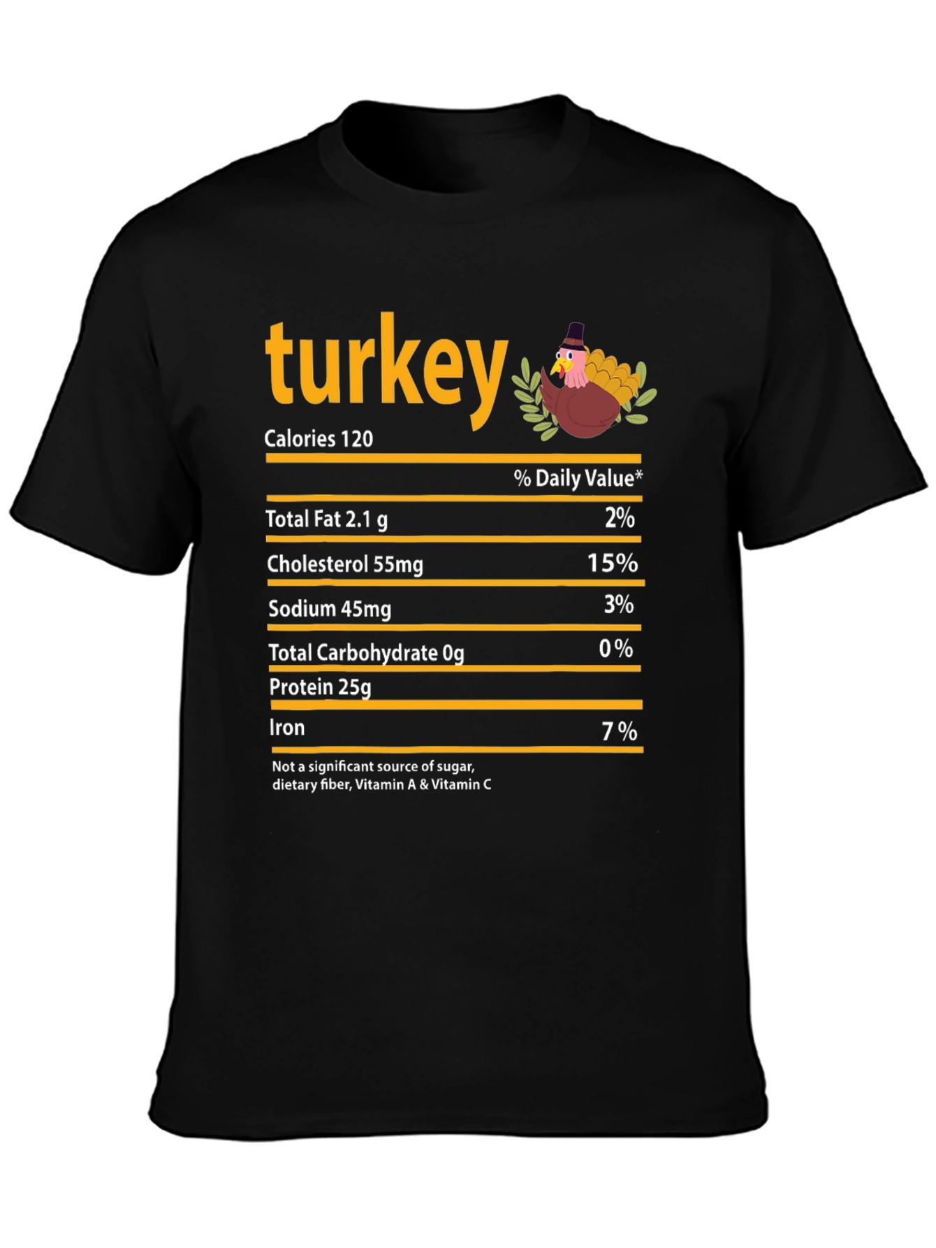 Turkey Nutrition Facts Graphic T-Shirt
