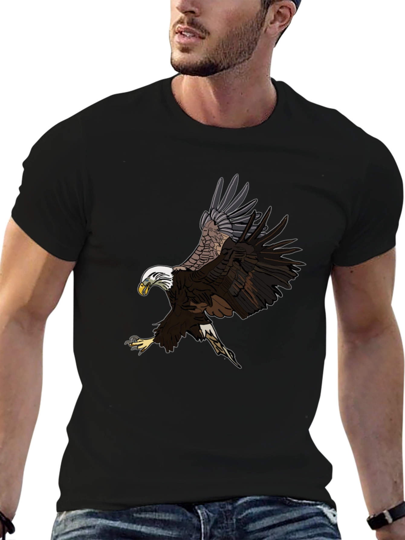 Bald Eagle Graphic Black T-Shirt